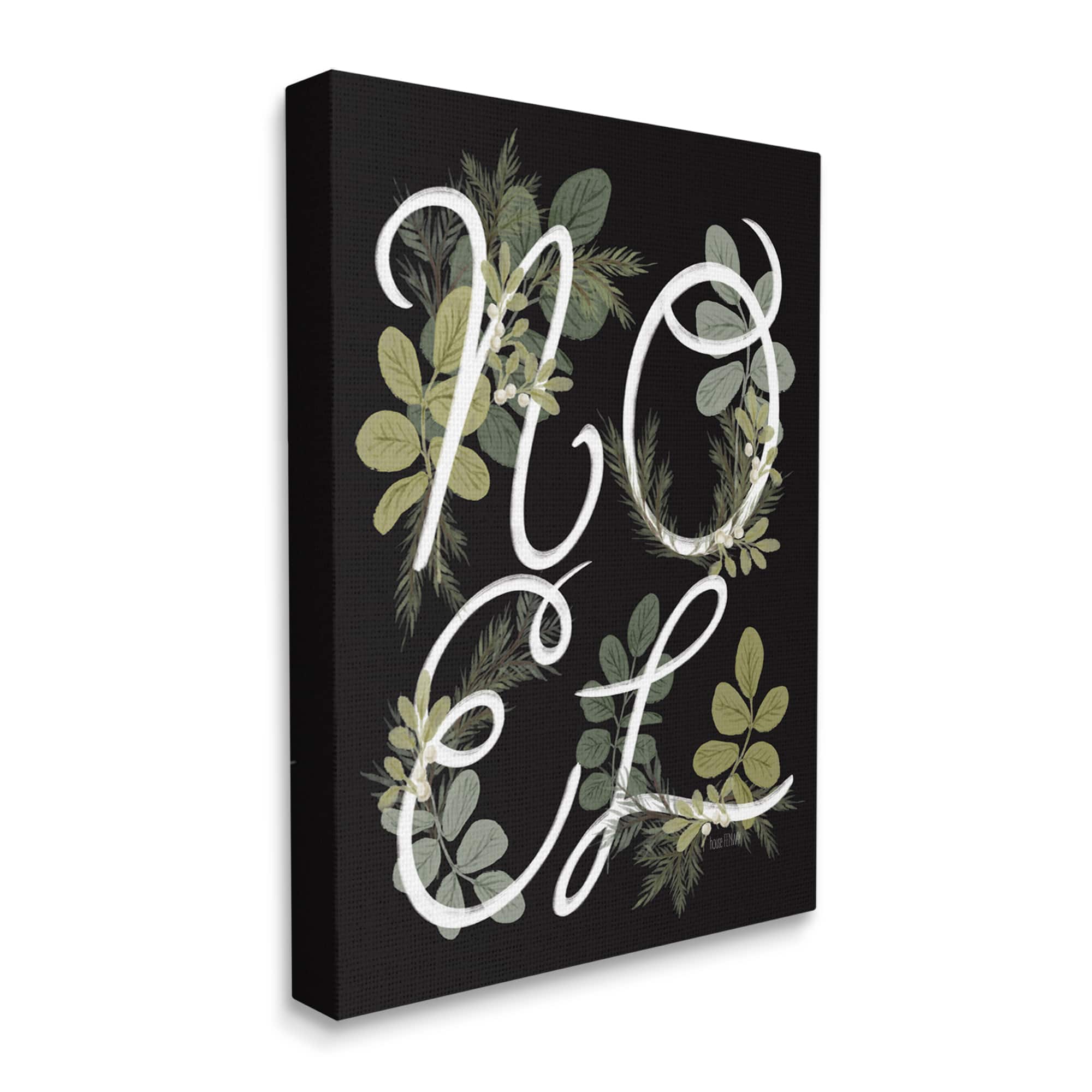 Stupell Industries Noel Intertwined Botanical Leaves Canvas Wall Art