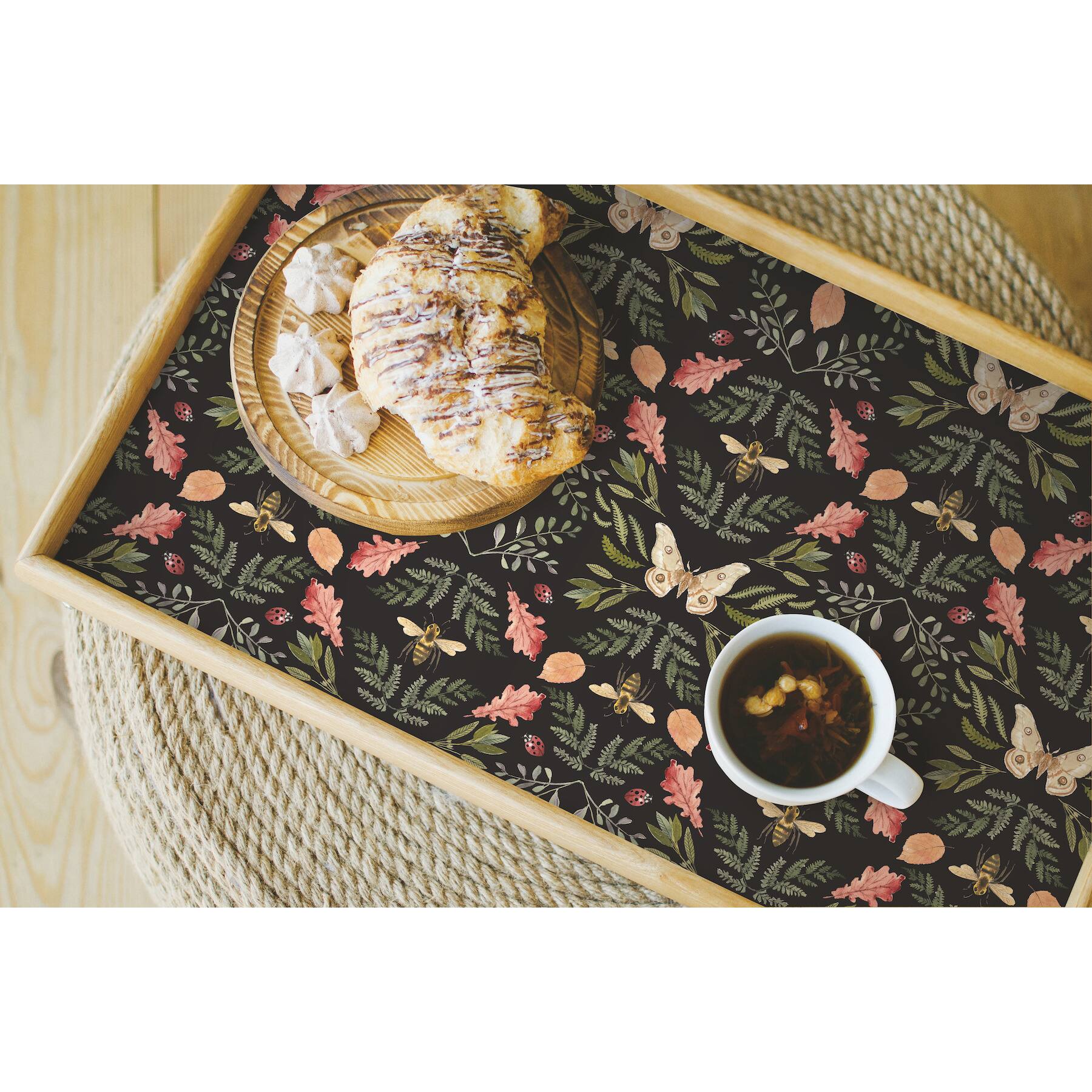 RoomMates Forest Cottage Bee &#x26; Butterfly Peel &#x26; Stick Wallpaper