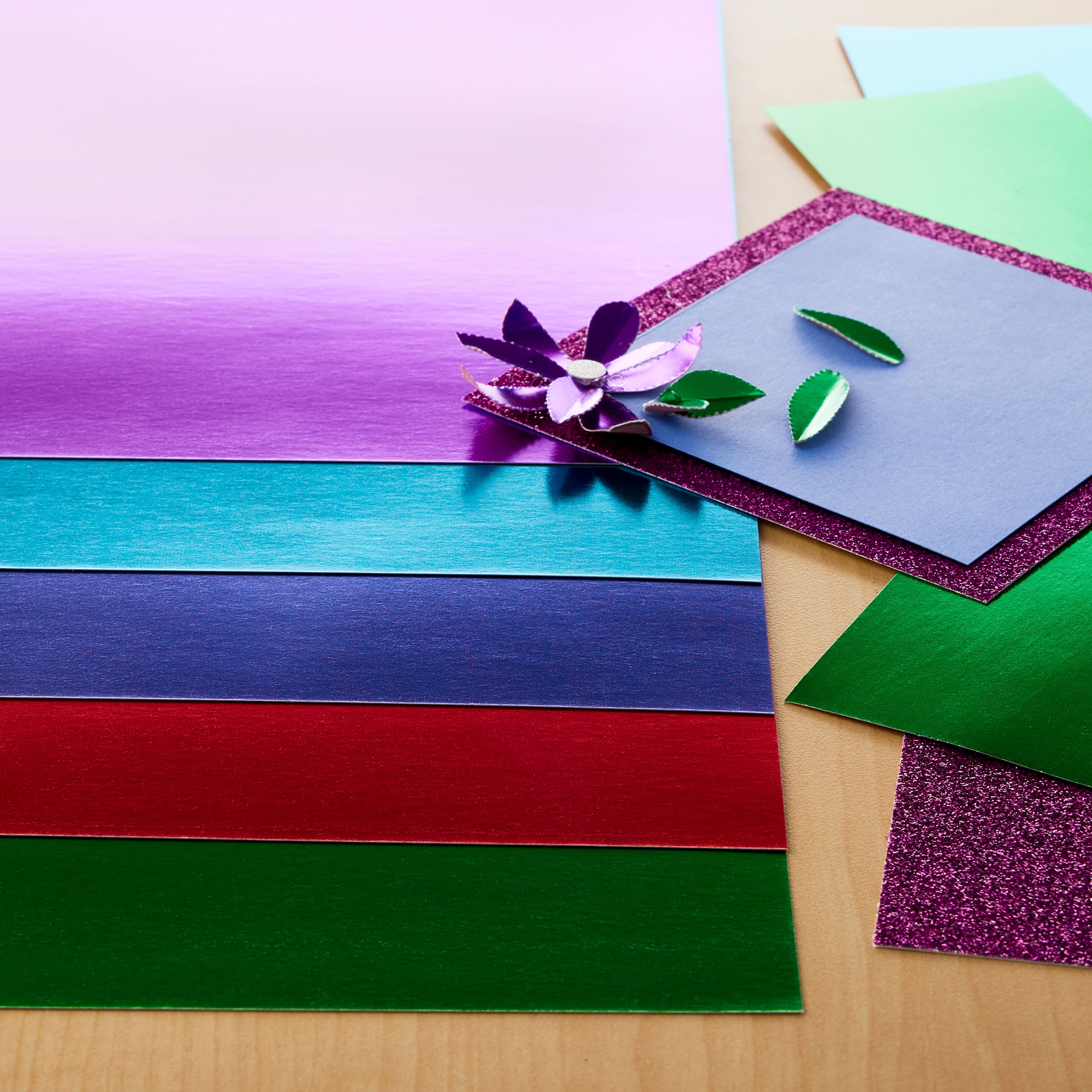 12 Packs: 25 ct. (300 total) Multicolor 8.5" x 11" Foil Cardstock Paper by Recollections™