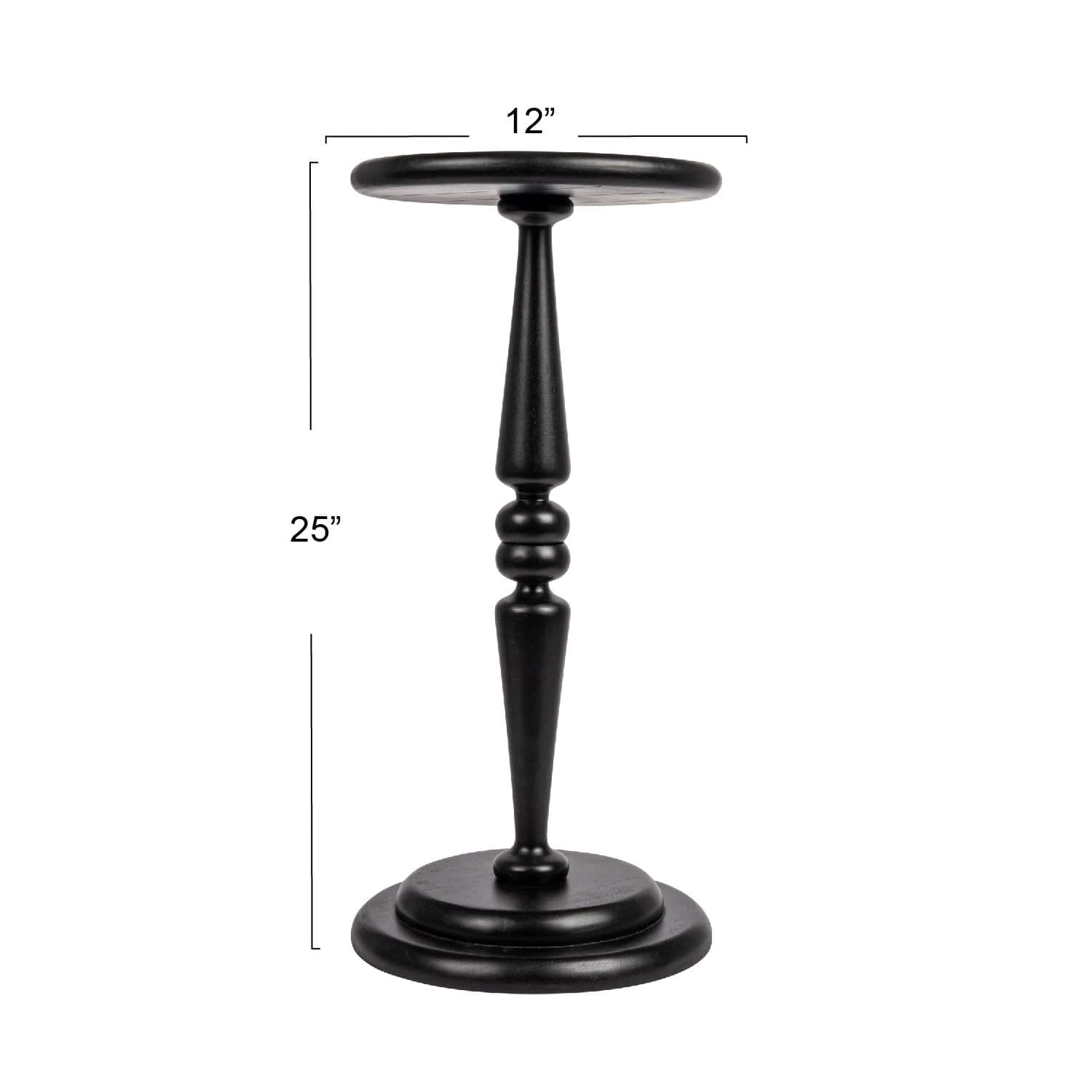 Hello Honey® 25" Black Bishop Pedestal Cocktail Side Table