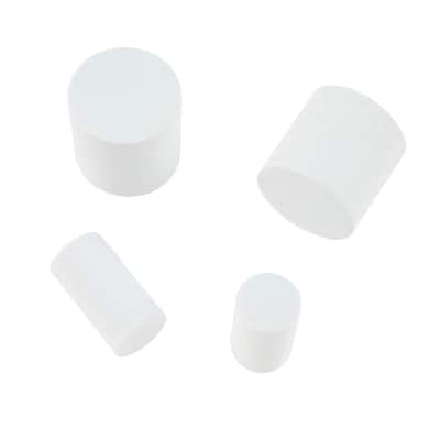 White Foam Shapes for Kids Crafts with 12 Square Blocks, 12 Circles, 24 Plastic Dowels (4 Inches, 48 Pieces)