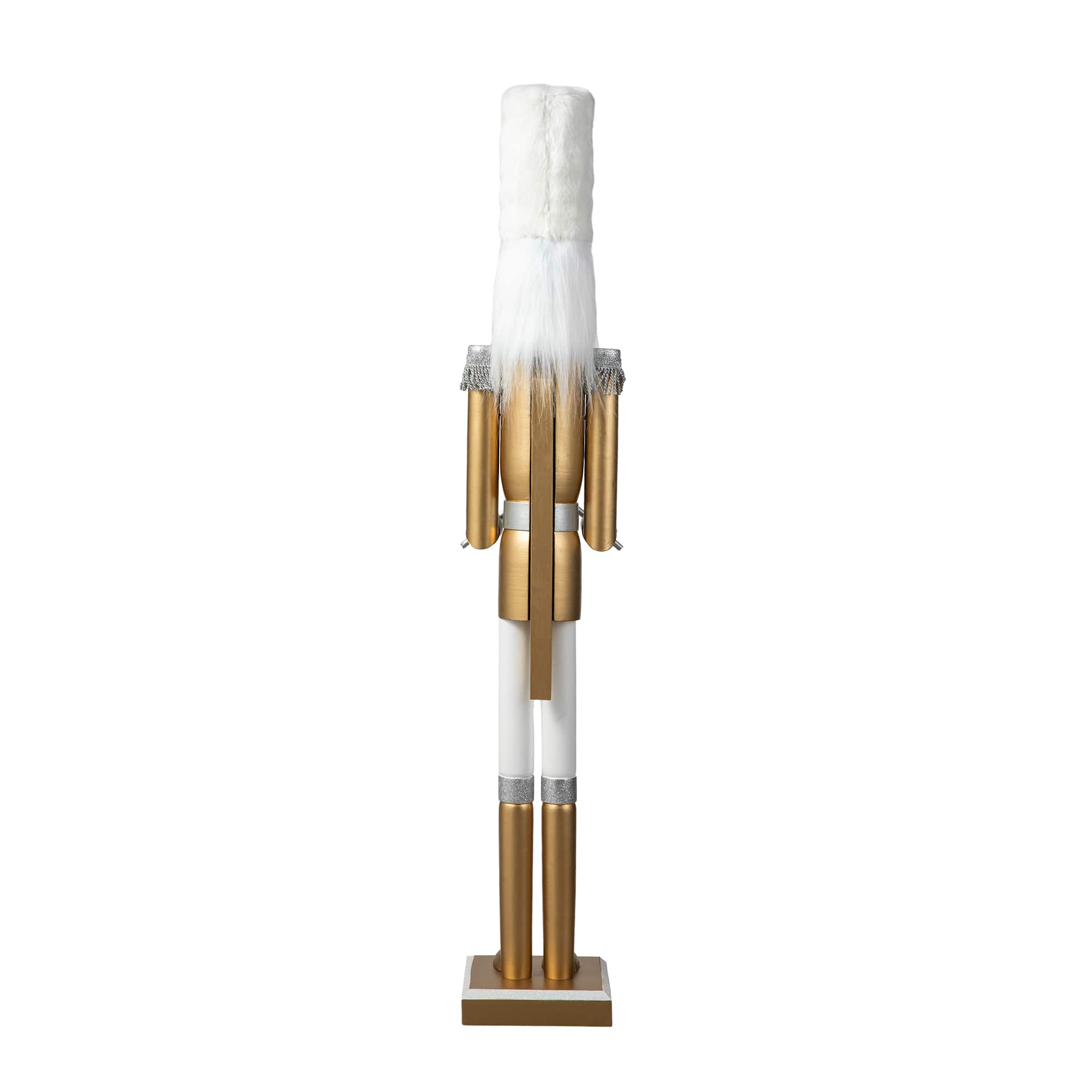 Glitzhome&#xAE; 42&#x22; Gold &#x26; White Christmas Nutcracker 