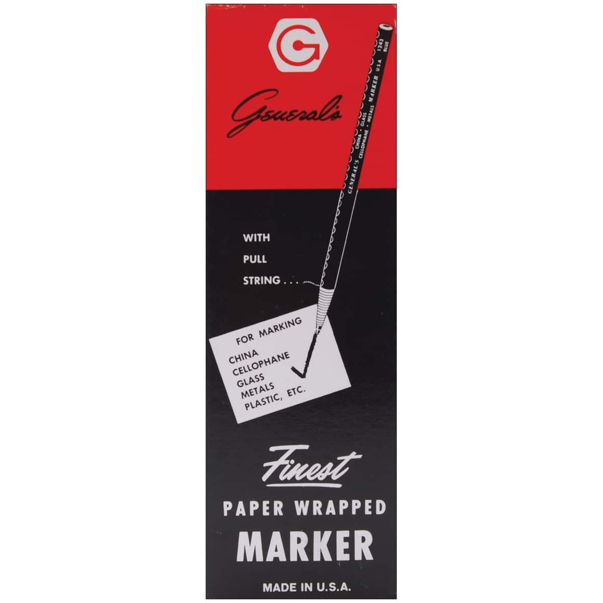 General&#x27;s&#xAE; Finest Black Paper Wrapped Marking Pencils, 12ct.