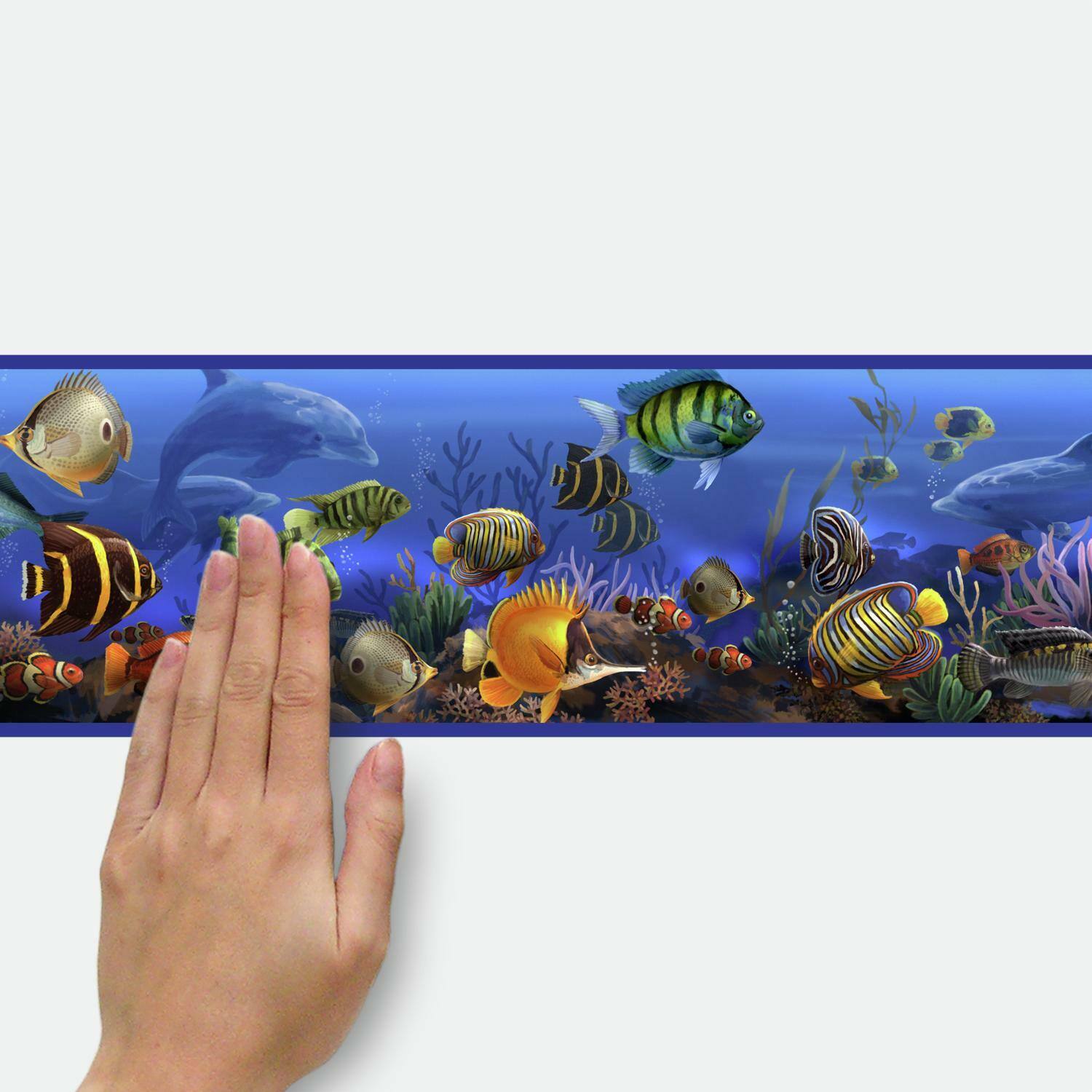 Room Mates Fish Aquarium Peel and Stick Borders 5 in x 15 ft 