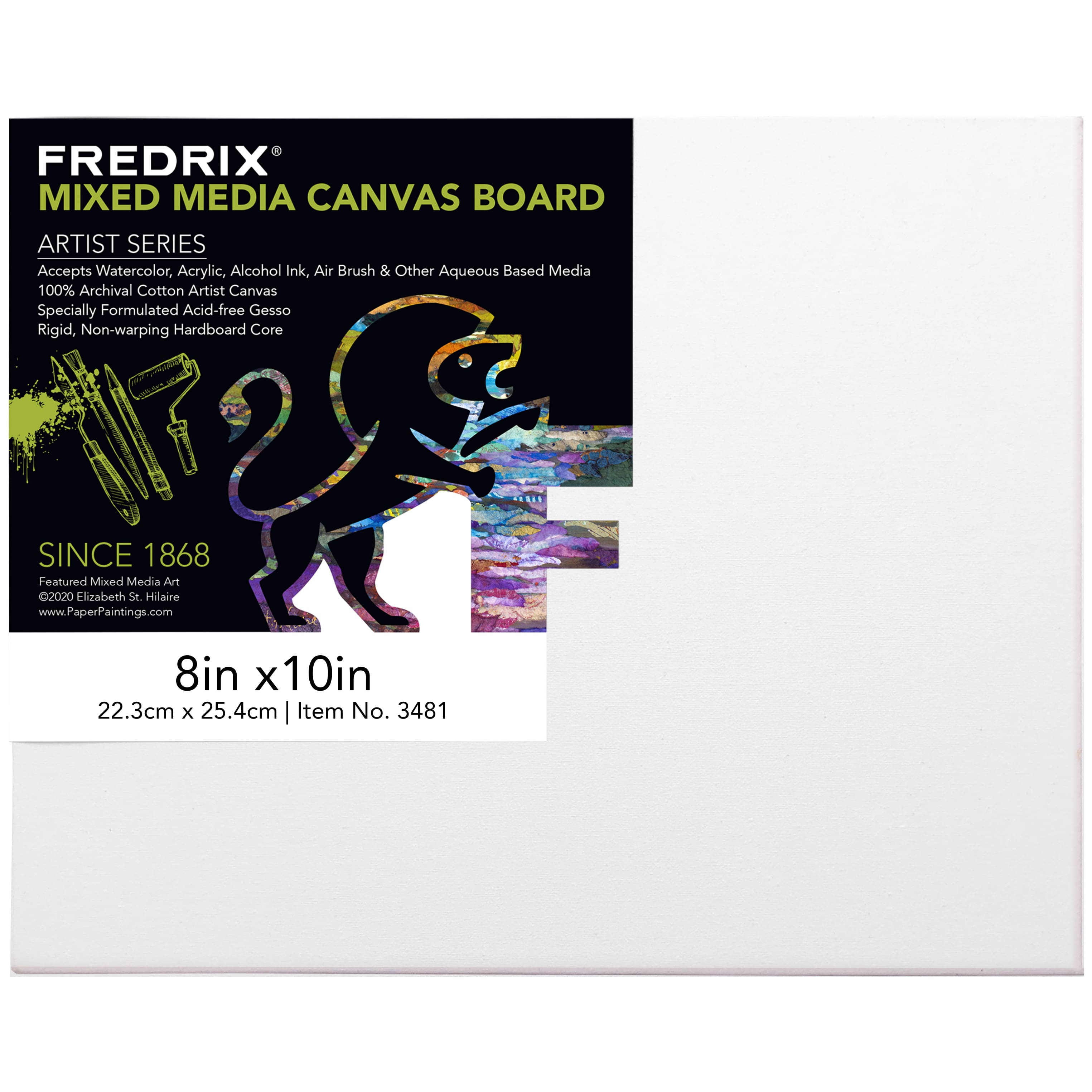 Fredrix Artist Series 8" x 10" Primed Mixed Media Archival Canvas Board