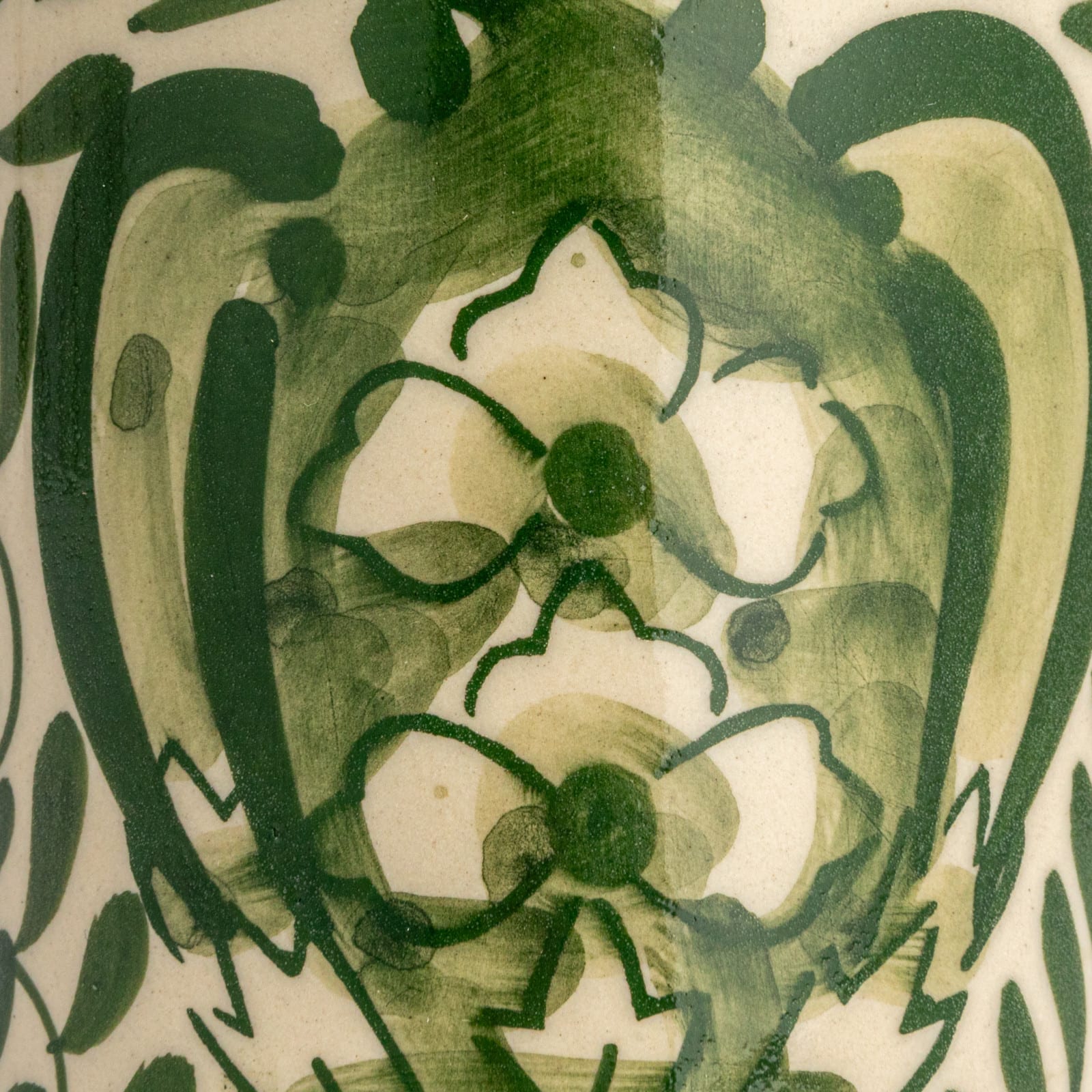 Hello Honey&#xAE; 5&#x22; Green Botanical Design Stoneware Canister