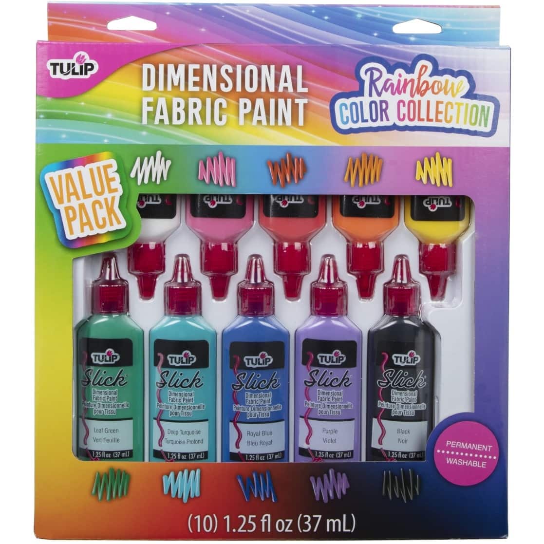 Tulip® Rainbow Color Collection Dimensional Fabric Paints