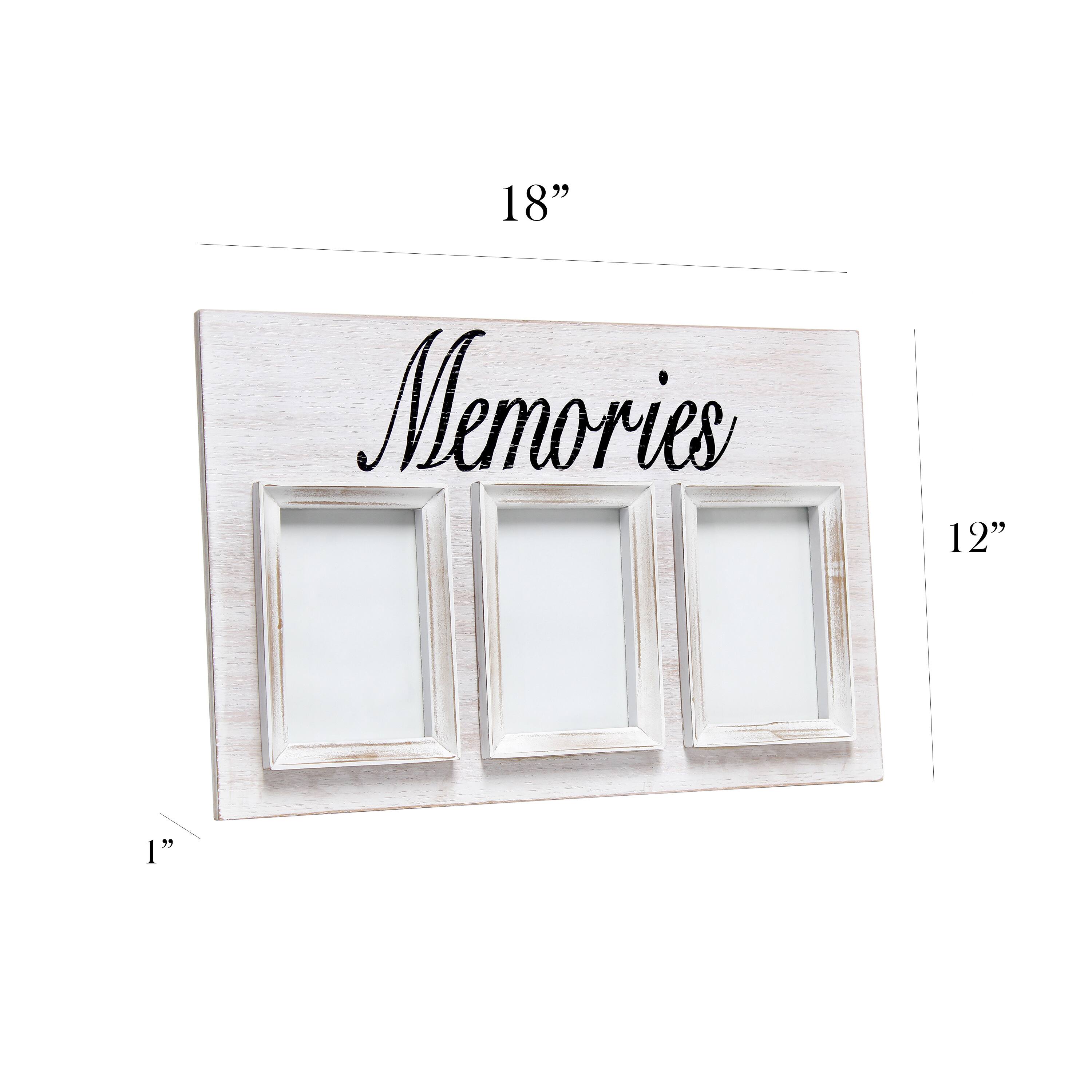  Elegant Designs Whitewash Memories 3 Photo Collage 4&#x22; x 6&#x22; Picture Frame