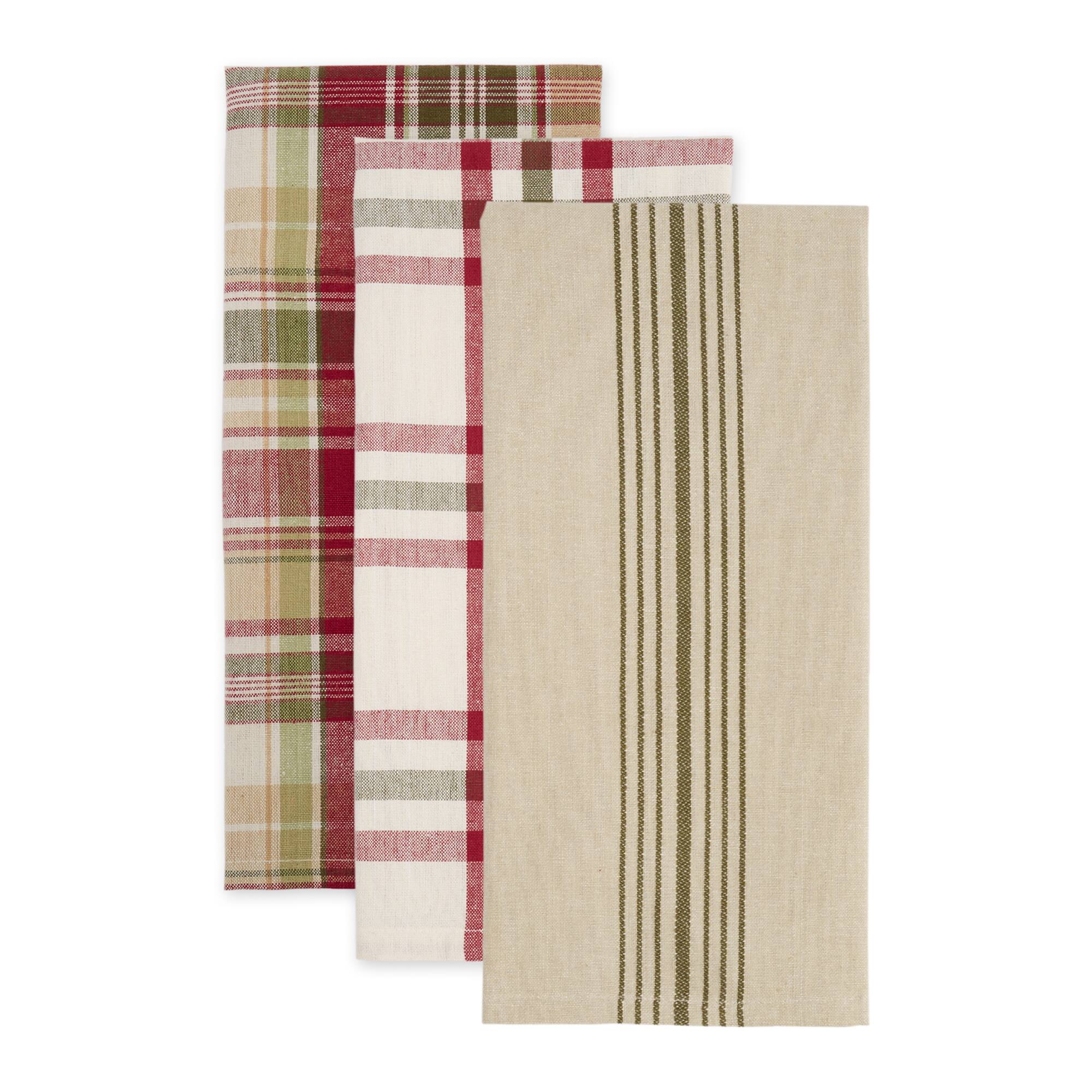 DII® Give Thanks Plaid Dishtowel Set