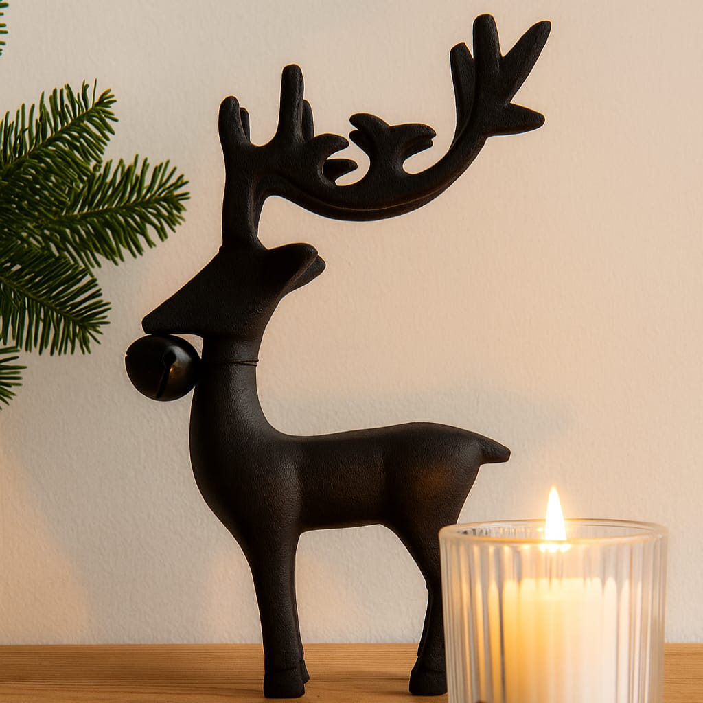 Black Standing Reindeer Metal Tabletop D&#xE9;cor by Ashland&#xAE;