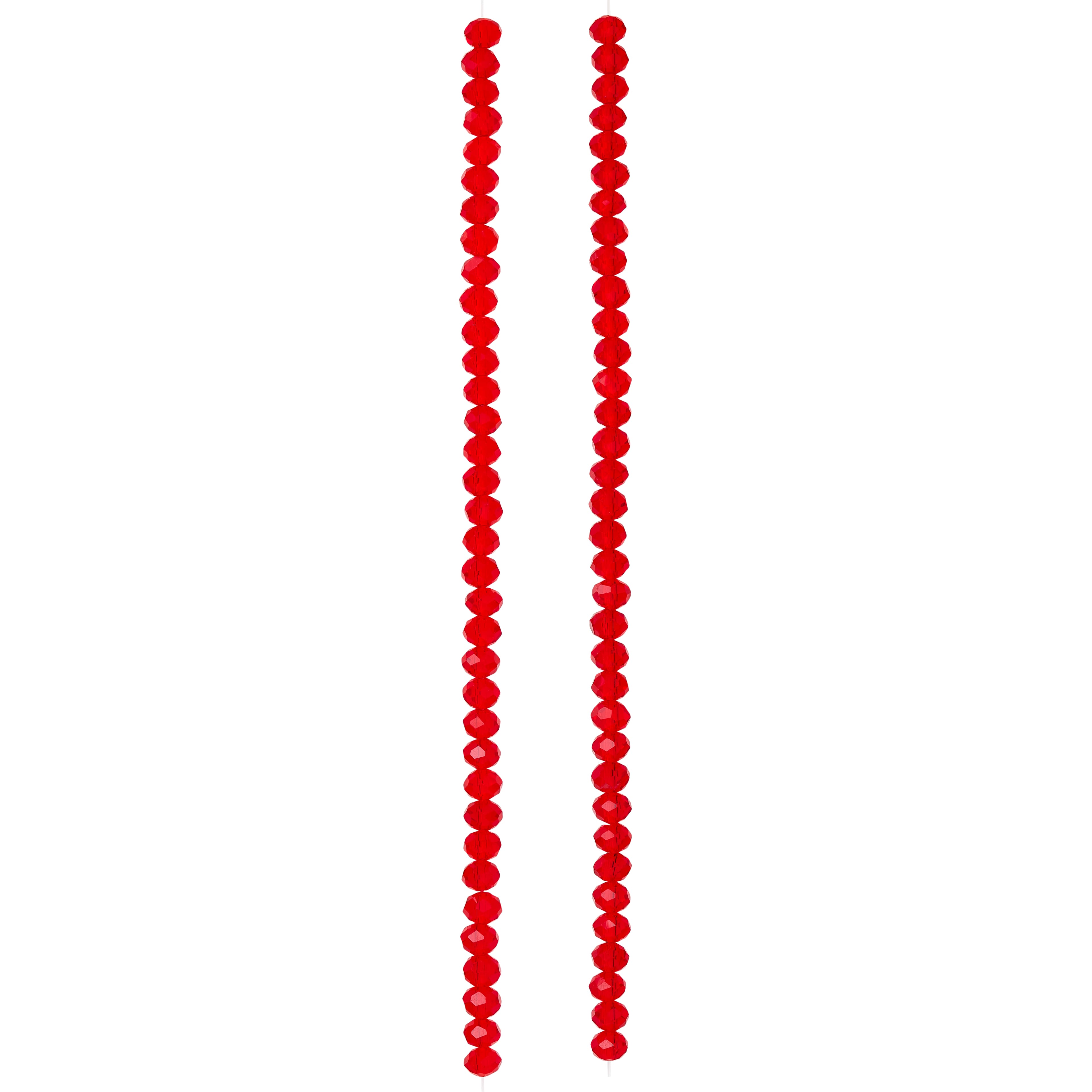 Ruby Faceted Glass Rondelle Beads, 6mm by Bead Landing&#x2122;