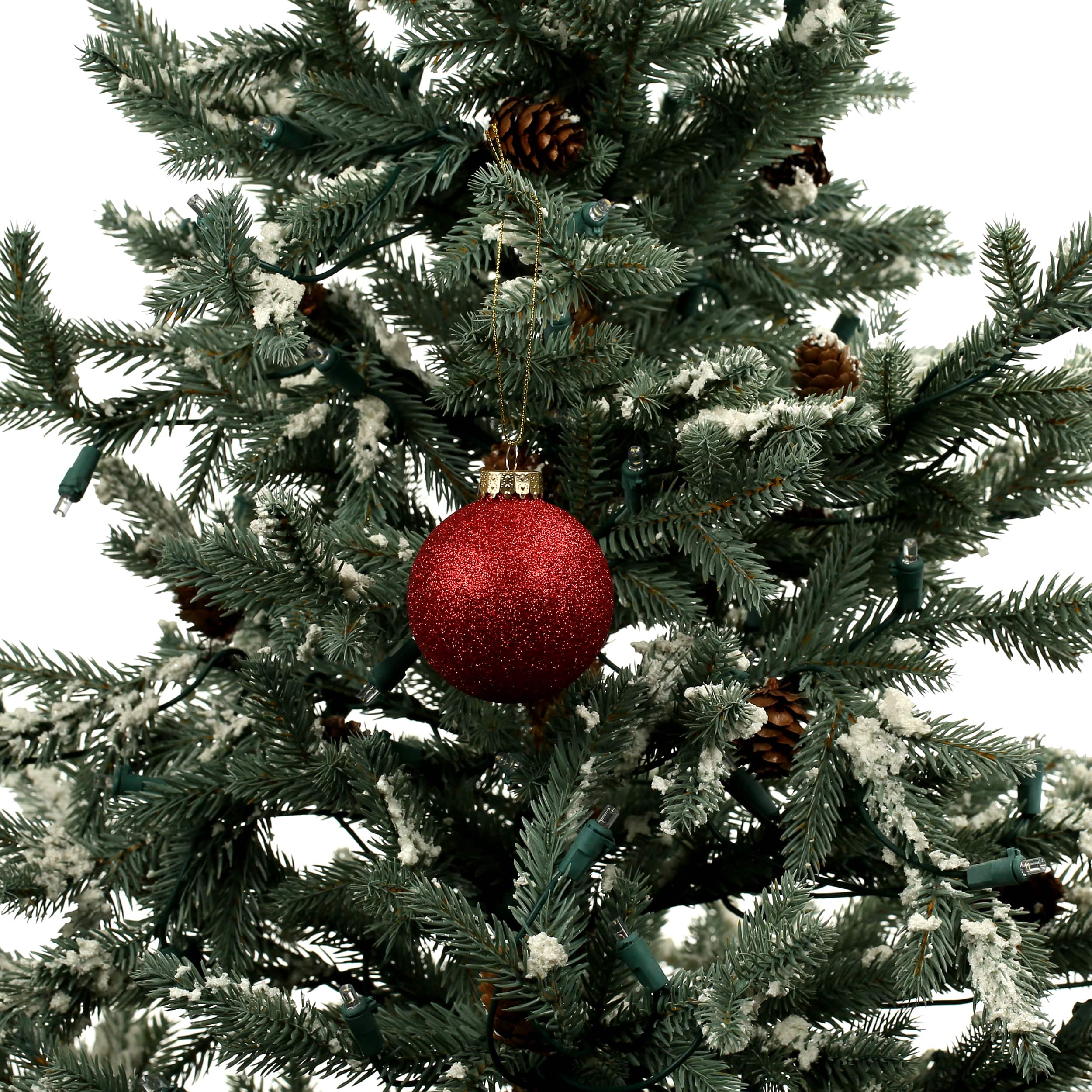 6 Pack 2.5" Glitter Glass Ball Ornaments by Ashland