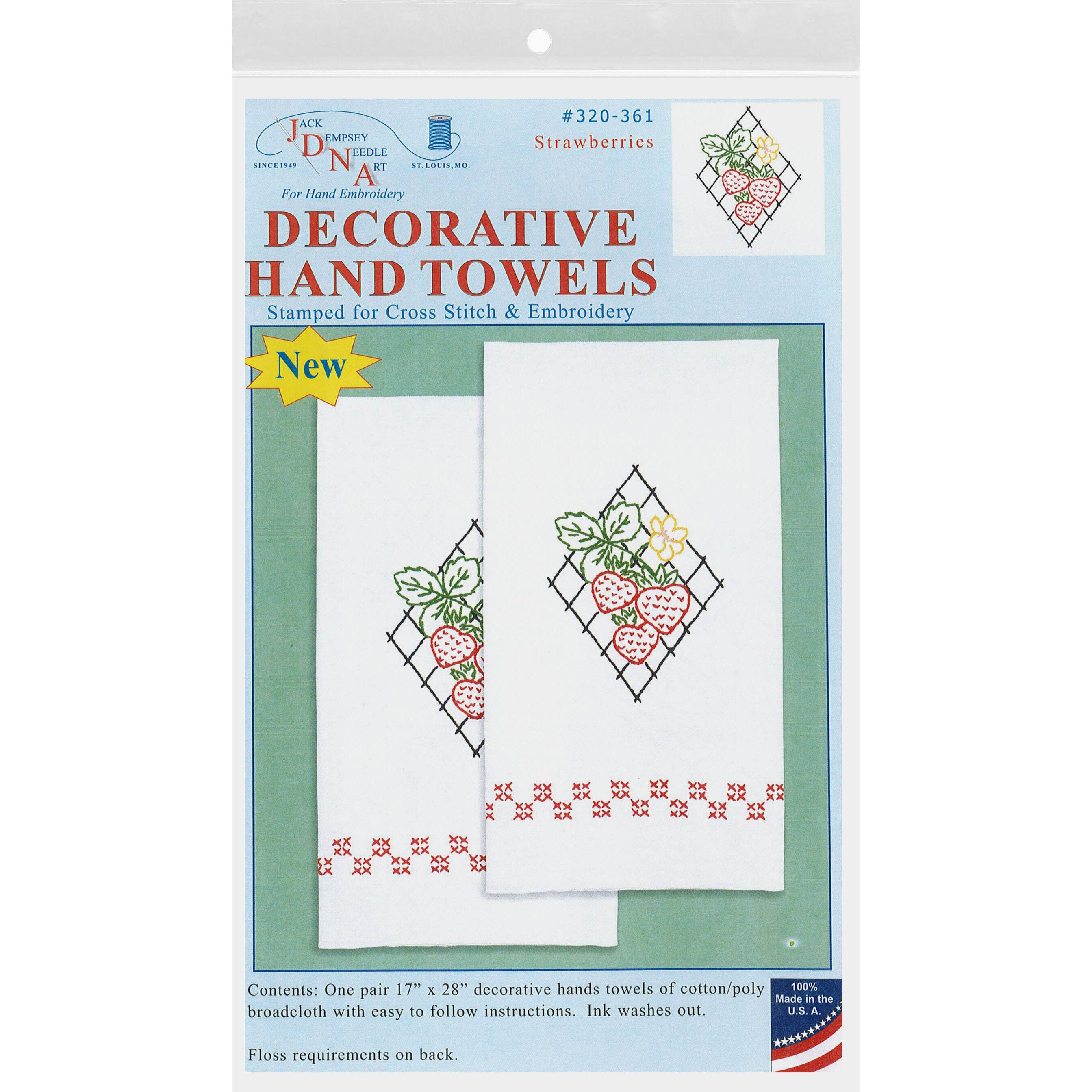 Jack Dempsey Strawberries Decorative Hand Towel Set