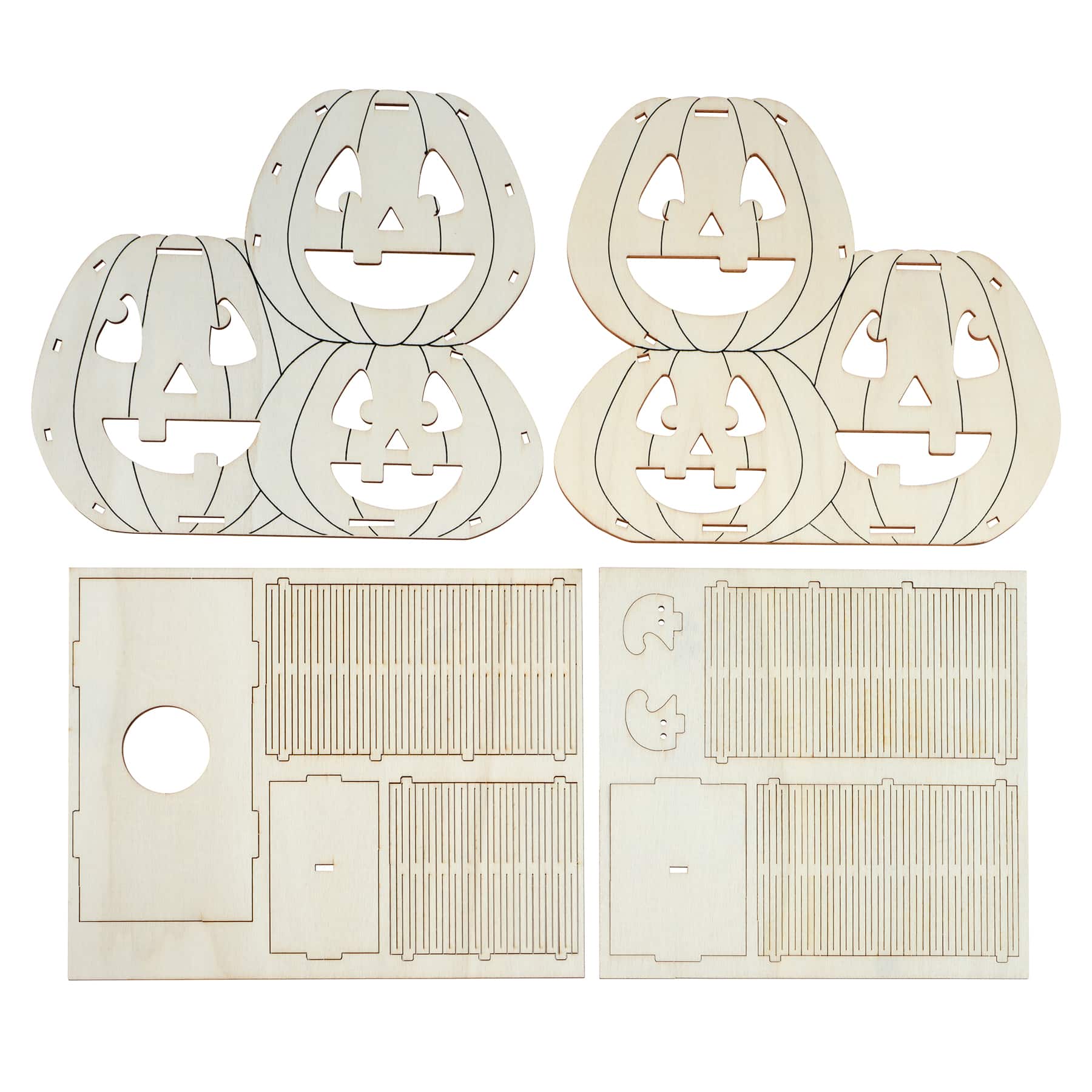 3D Wood Jack-o&#x27;-Lantern Craft Kit by Creatology&#x2122;