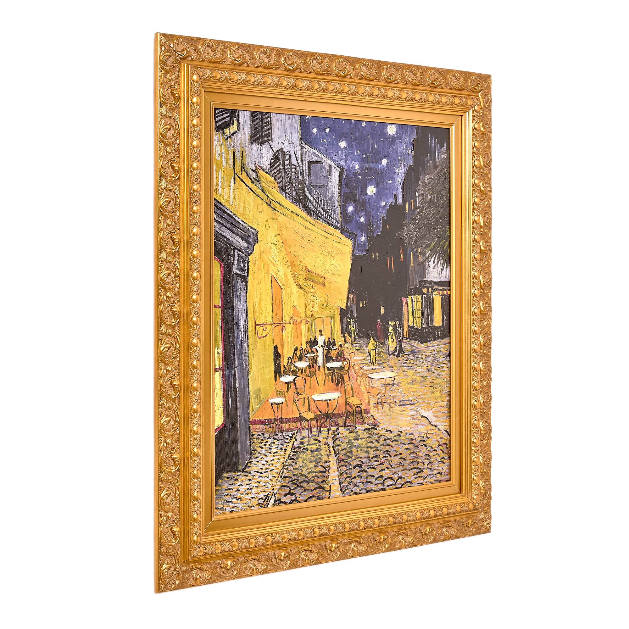 American Art Decor Ornate Framed Cafe Terrace at Night Canvas Print by Vincent van Gogh - 28" x 31.75"