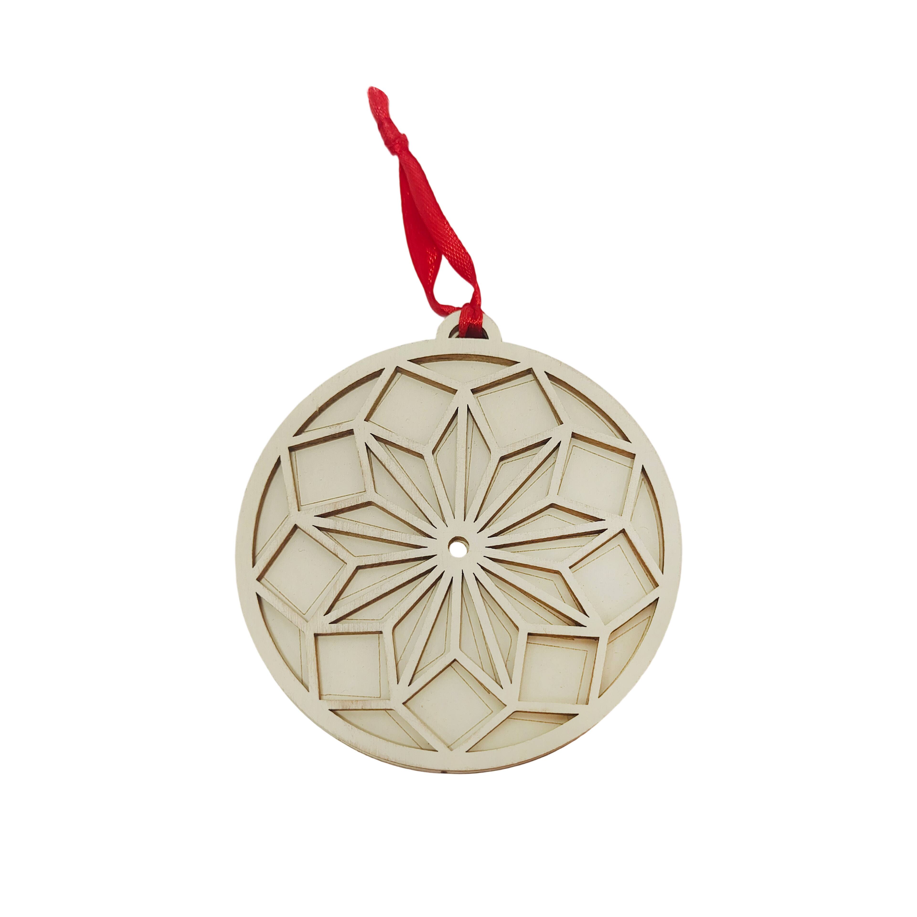 4.25&#x22; DIY Wood Quilted Circle Ornament by Make Market&#xAE;