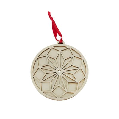 4.25" DIY Wood Quilted Circle Ornament by Make Market® image