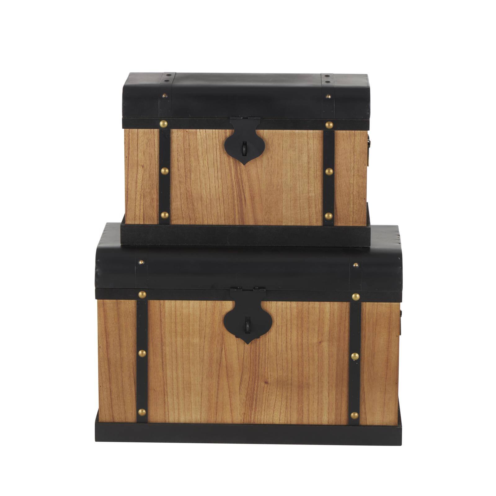 Brown & Black Decorative Trunk Set