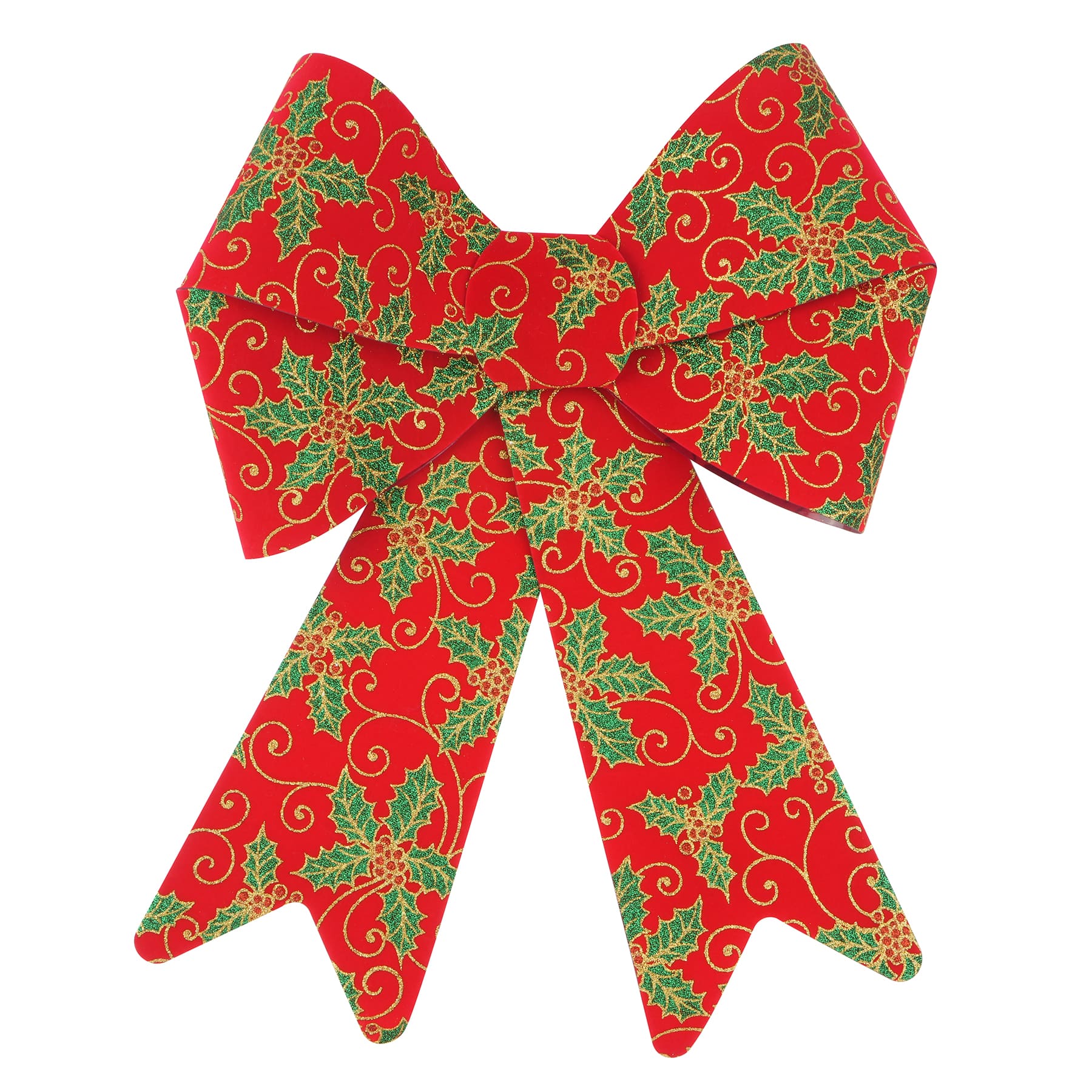 18&#x22; Red Glitter Holly Tree Bow by Celebrate It&#xAE;