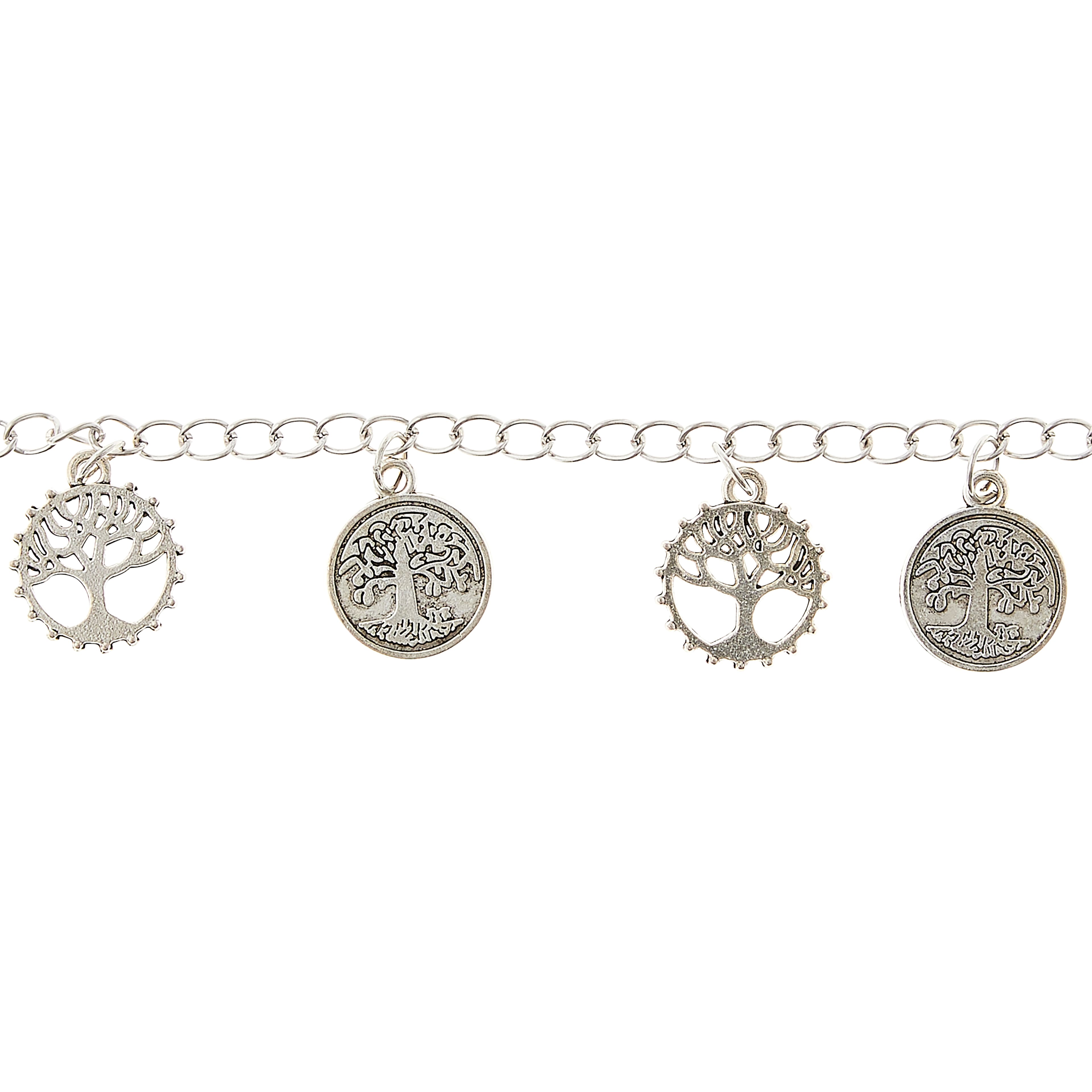 12 Pack:  Silver Tree of Life Metal Beads, 15mm by Bead Landing™