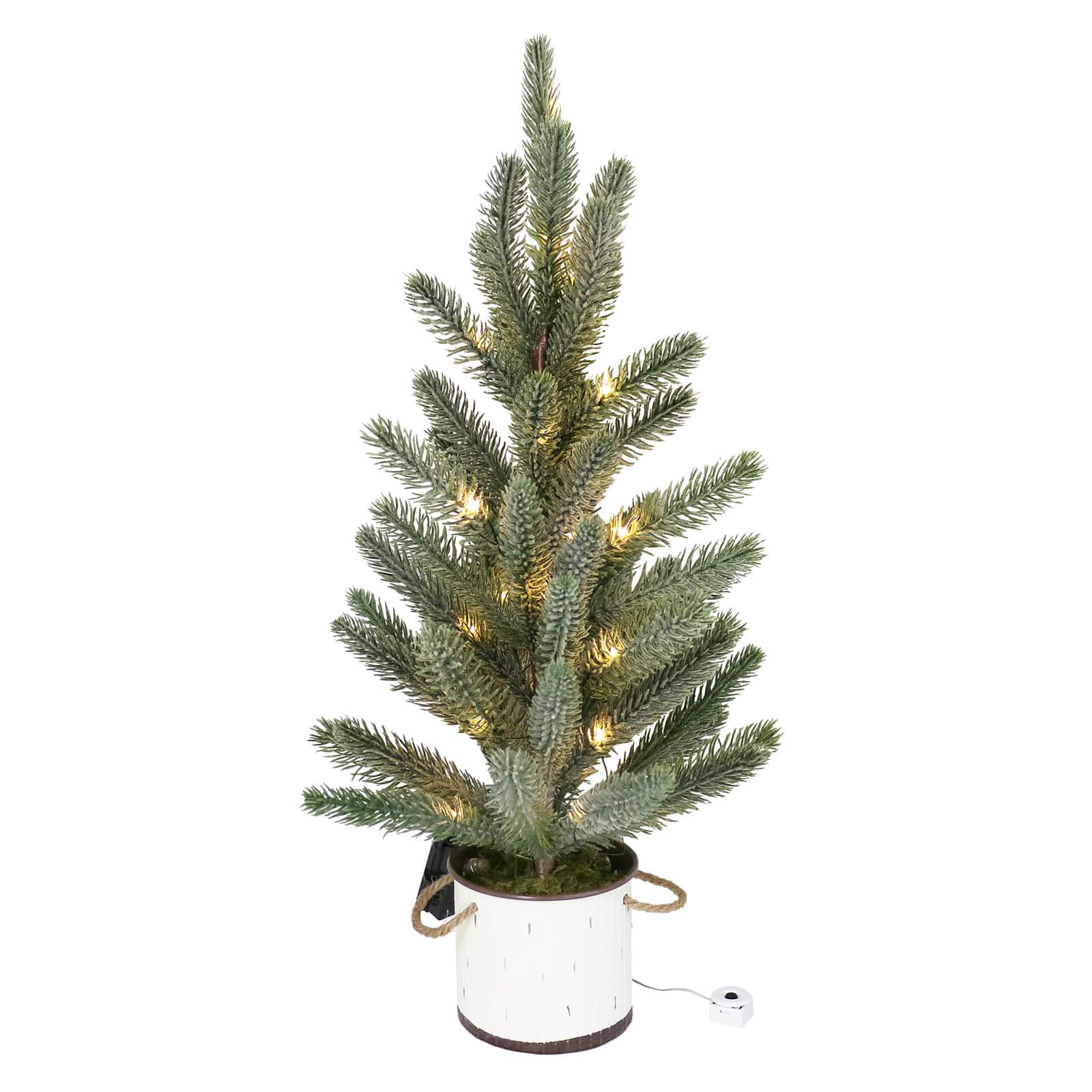 22&#x22; Pre-Lit Sugar Pine Accent Tree in Metal Bucket by Ashland&#xAE;