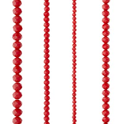 Perles rondelles en verre à facettes rouges de Bead Landing image