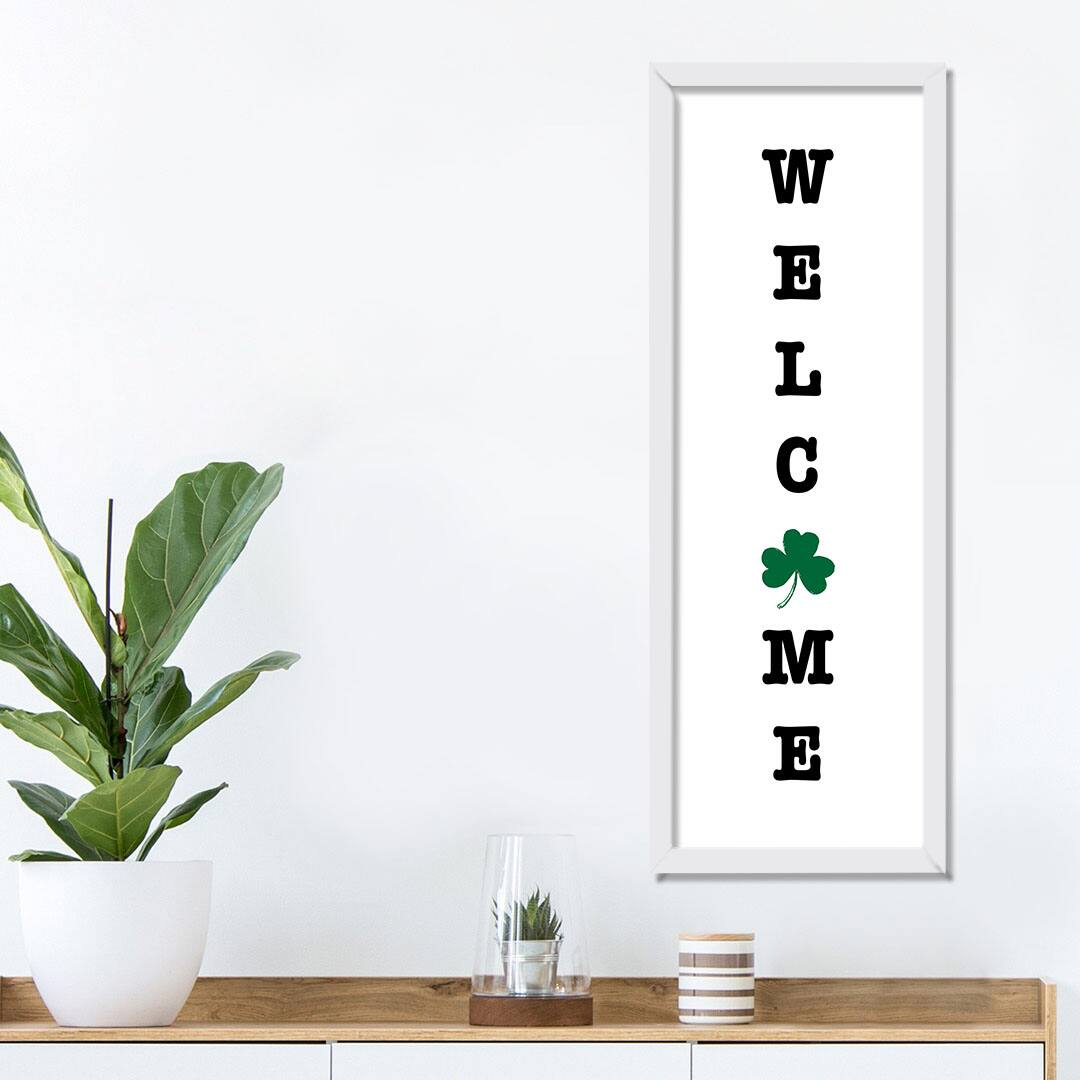 Welcome Print 12" x 36" Black Framed Print Under Plexiglass