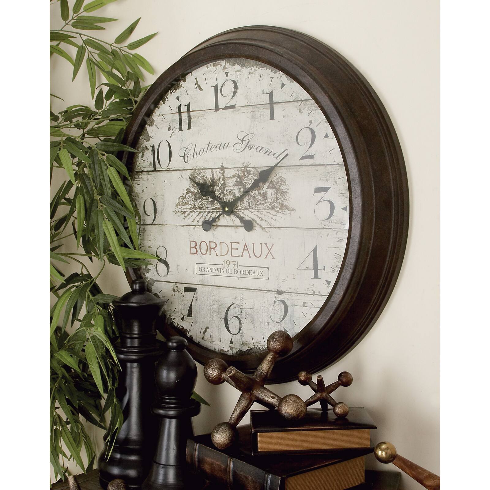 Brown Vintage Metal Wall Clock
