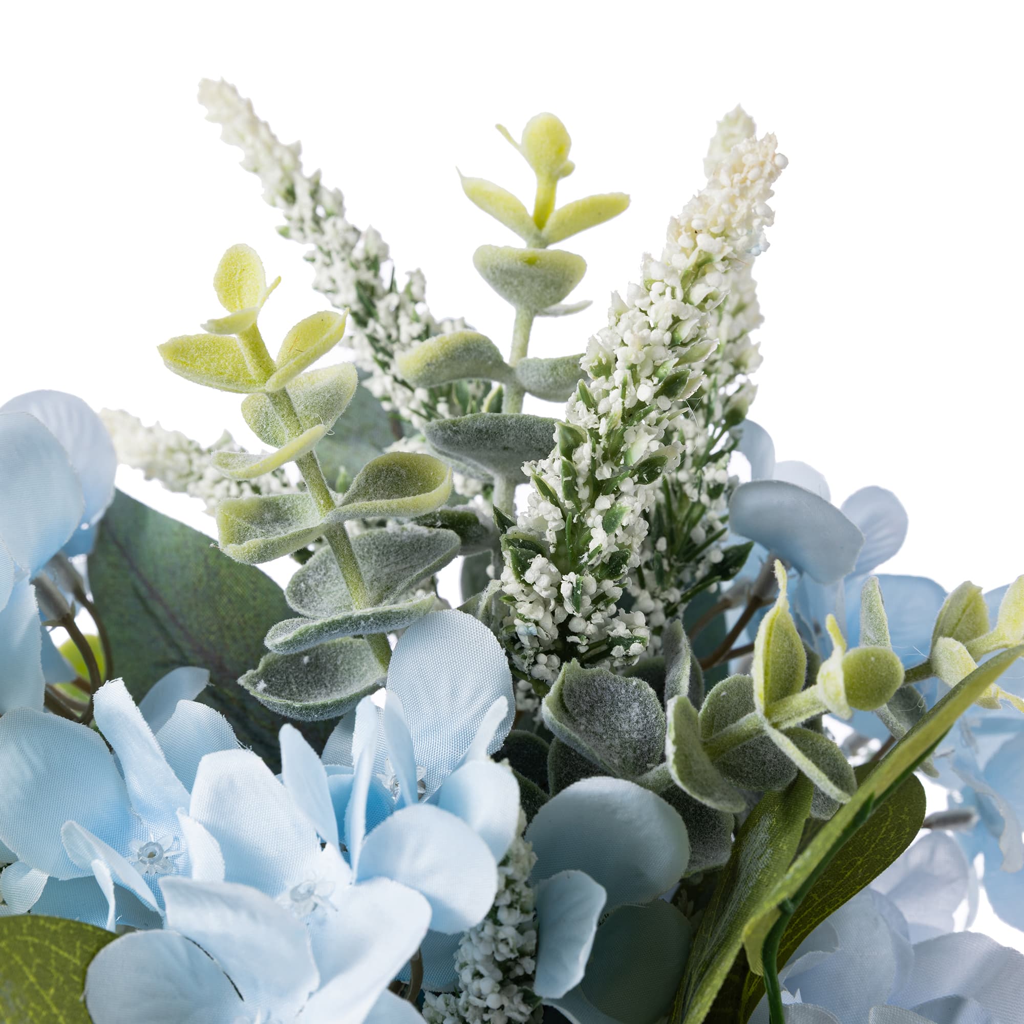 Glitzhome® 18" Blue Peony & Hydrangea with Ceramic Vase Centerpiece