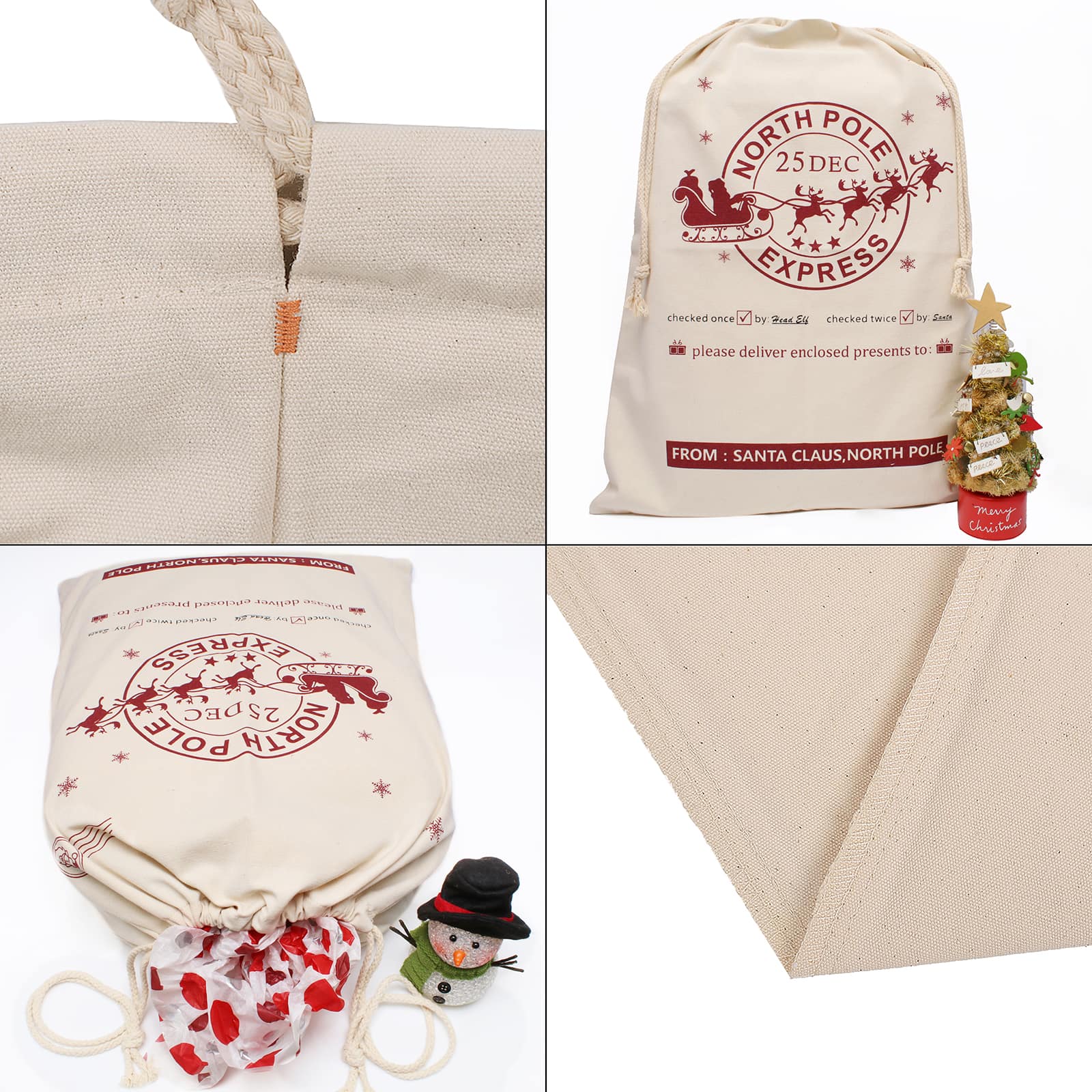 Personality Case™ 19" x 26" From Santa Christmas Cotton Drawstring Bag