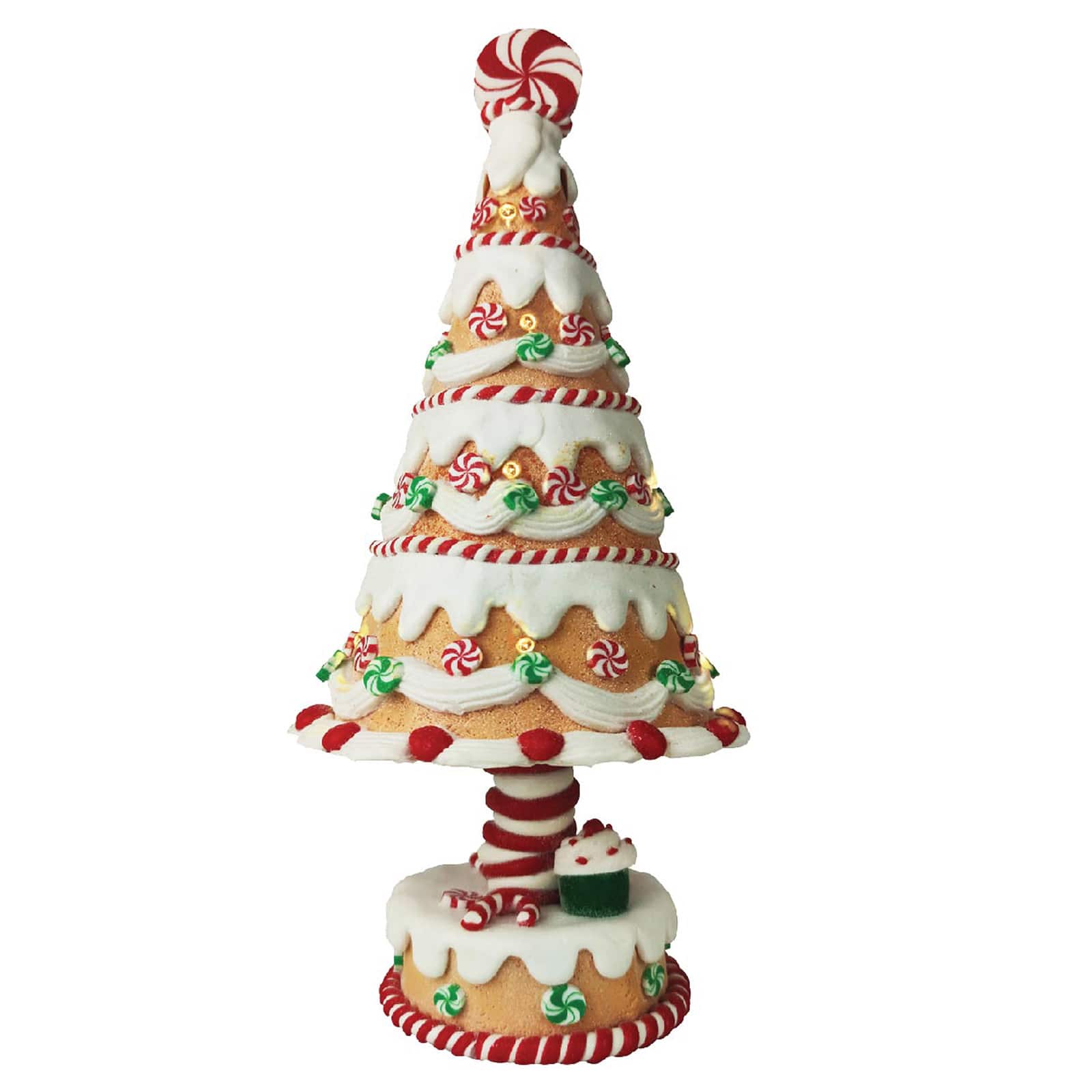 12.5&#x22; Santa&#x27;s Workshop Gingerbread Led Tree Figurine