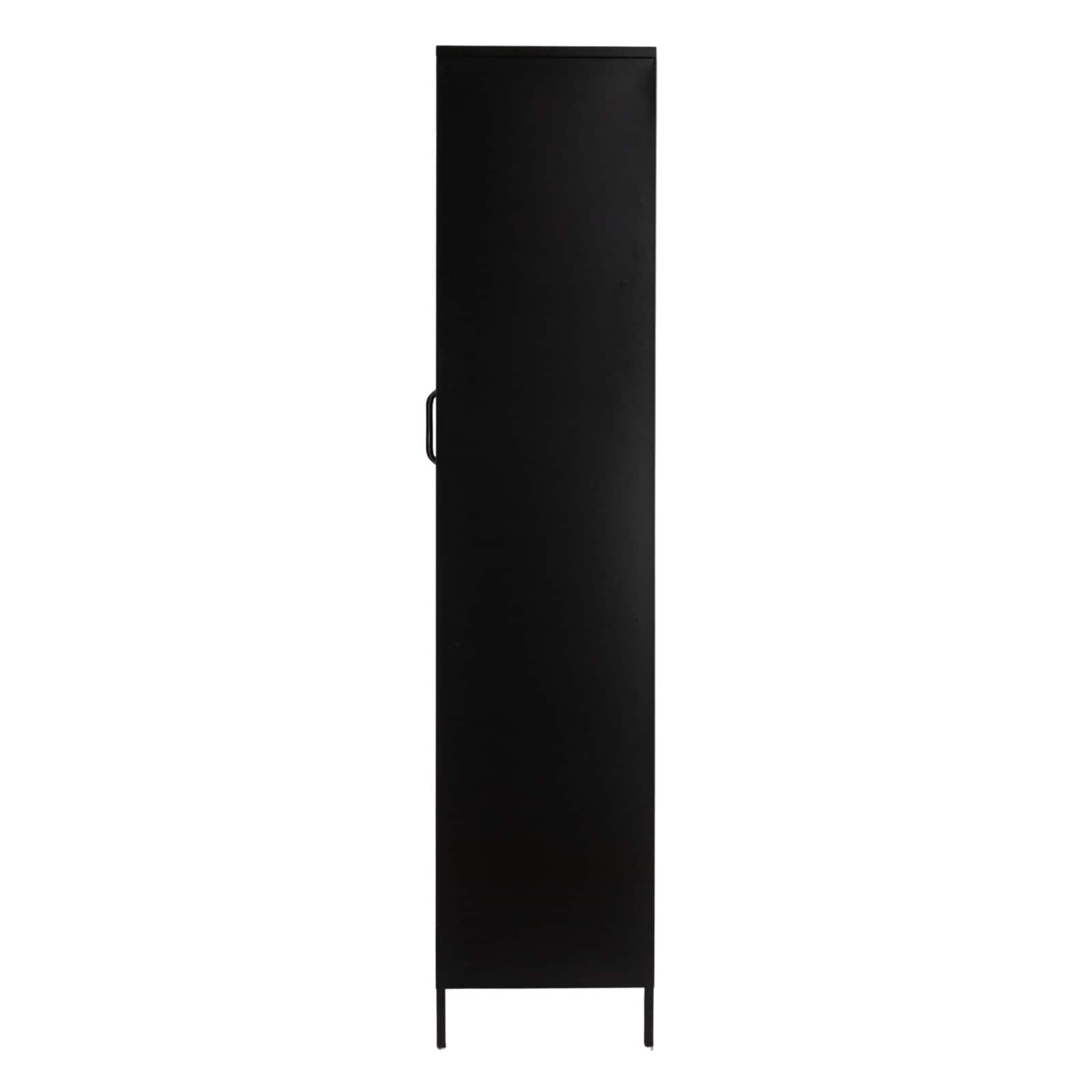 Hello Honey&#xAE; Black Solstice Tall Metal Curio Storage Cabinet with Arched Glass Doors