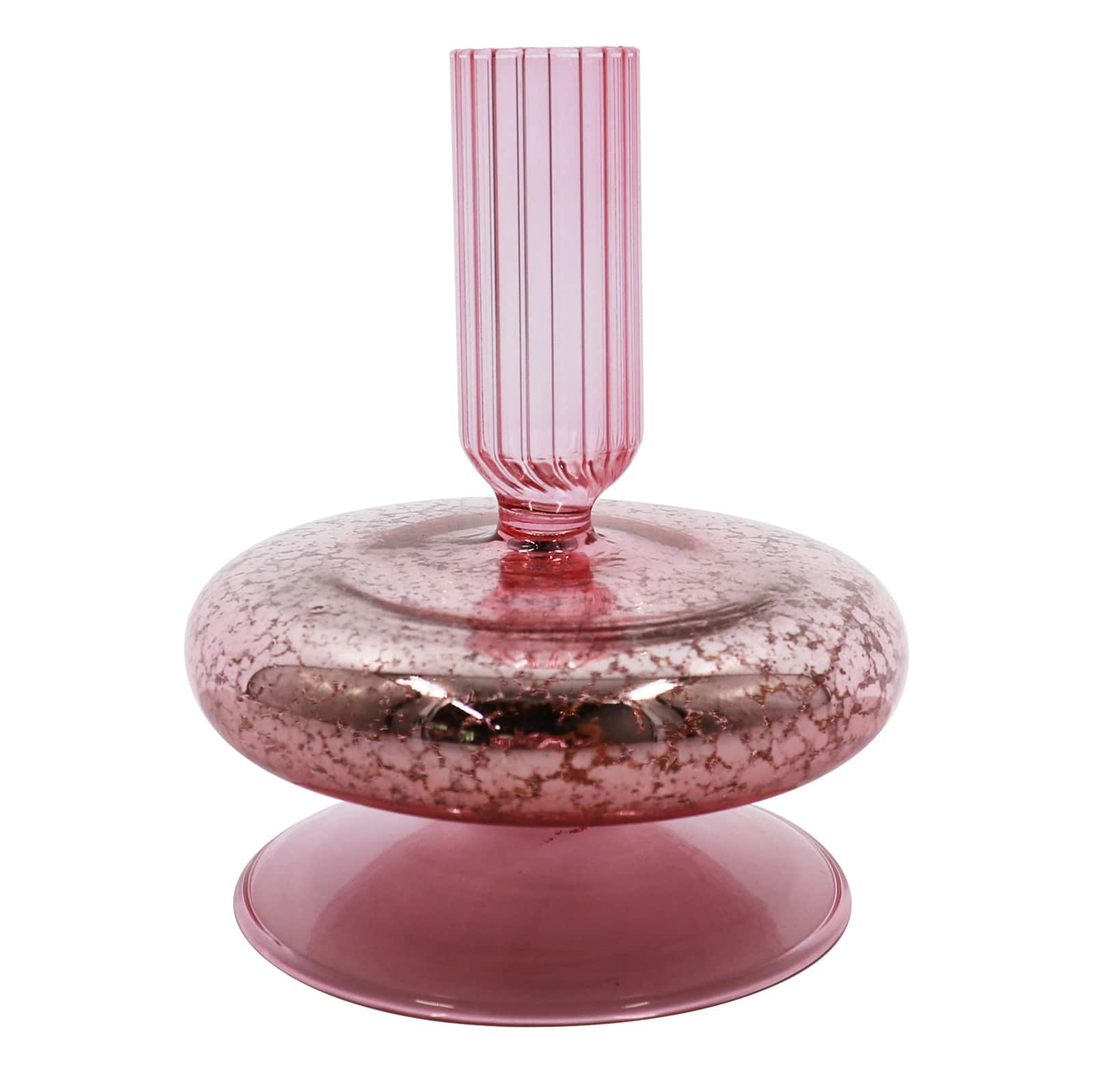 4.5&#x22; Pink Glass Taper Candle Holder by Ashland&#xAE;