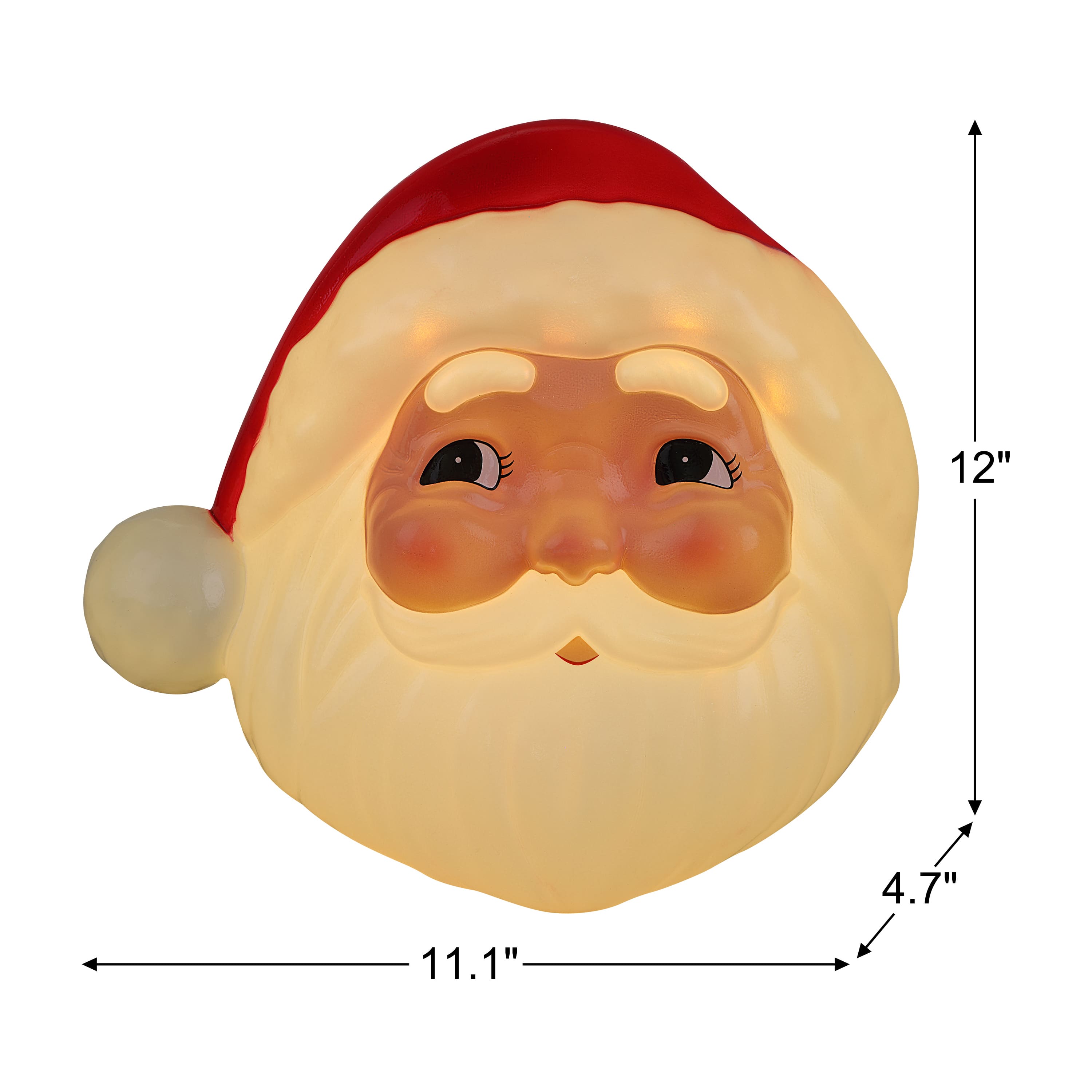 Mr. Christmas 12&#x22; Santa Blow Mold Lit Tree Topper
