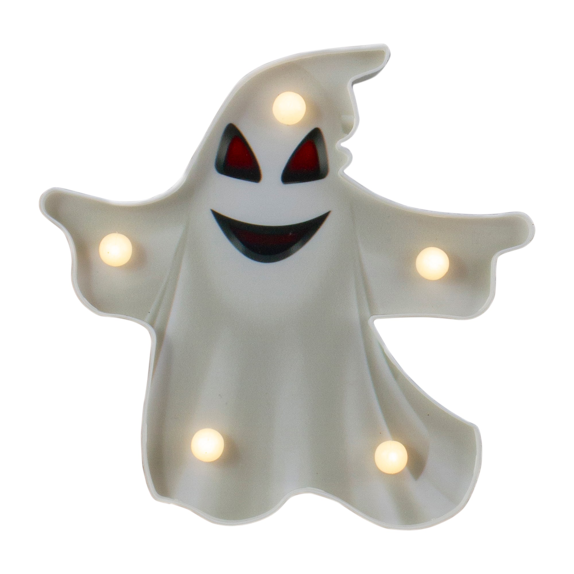 7" Lighted White Ghost Halloween Marquee Decoration