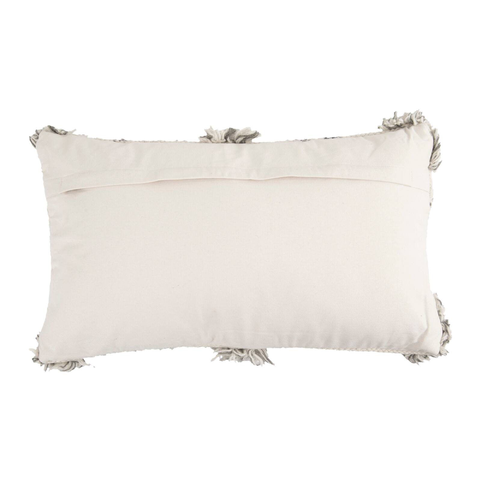Hello Honey® Cream & Gray Fringe Kilim Pillow