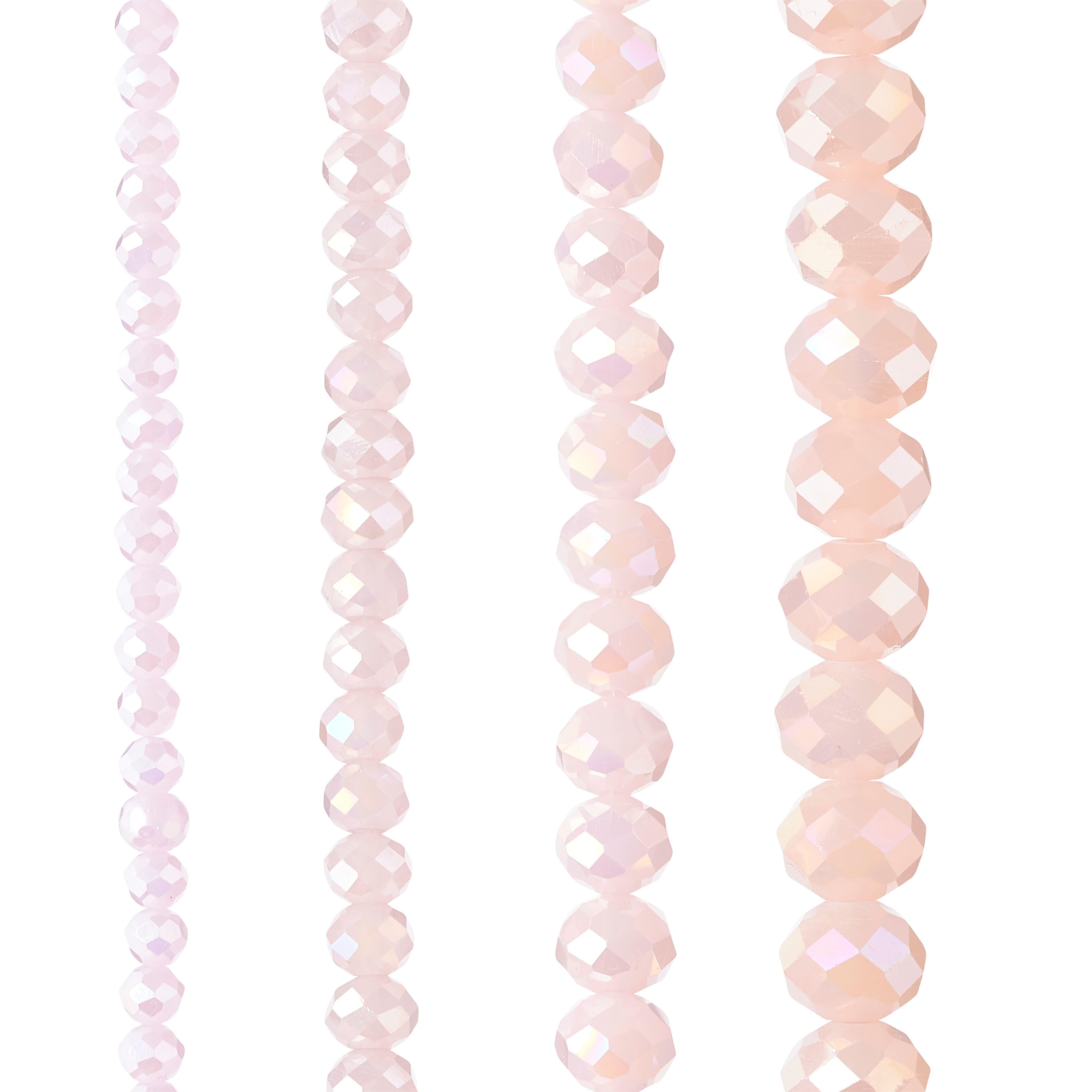 Pink Aurora Borealis Faceted Glass Round Beads by Bead Landing™