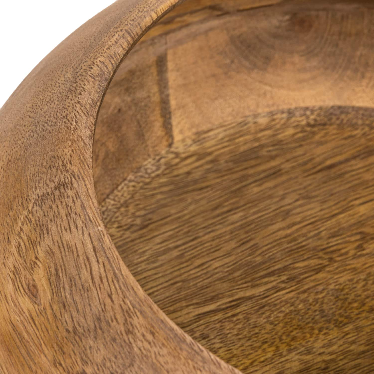 9.2&#x22; Modern Round Wood Bowl