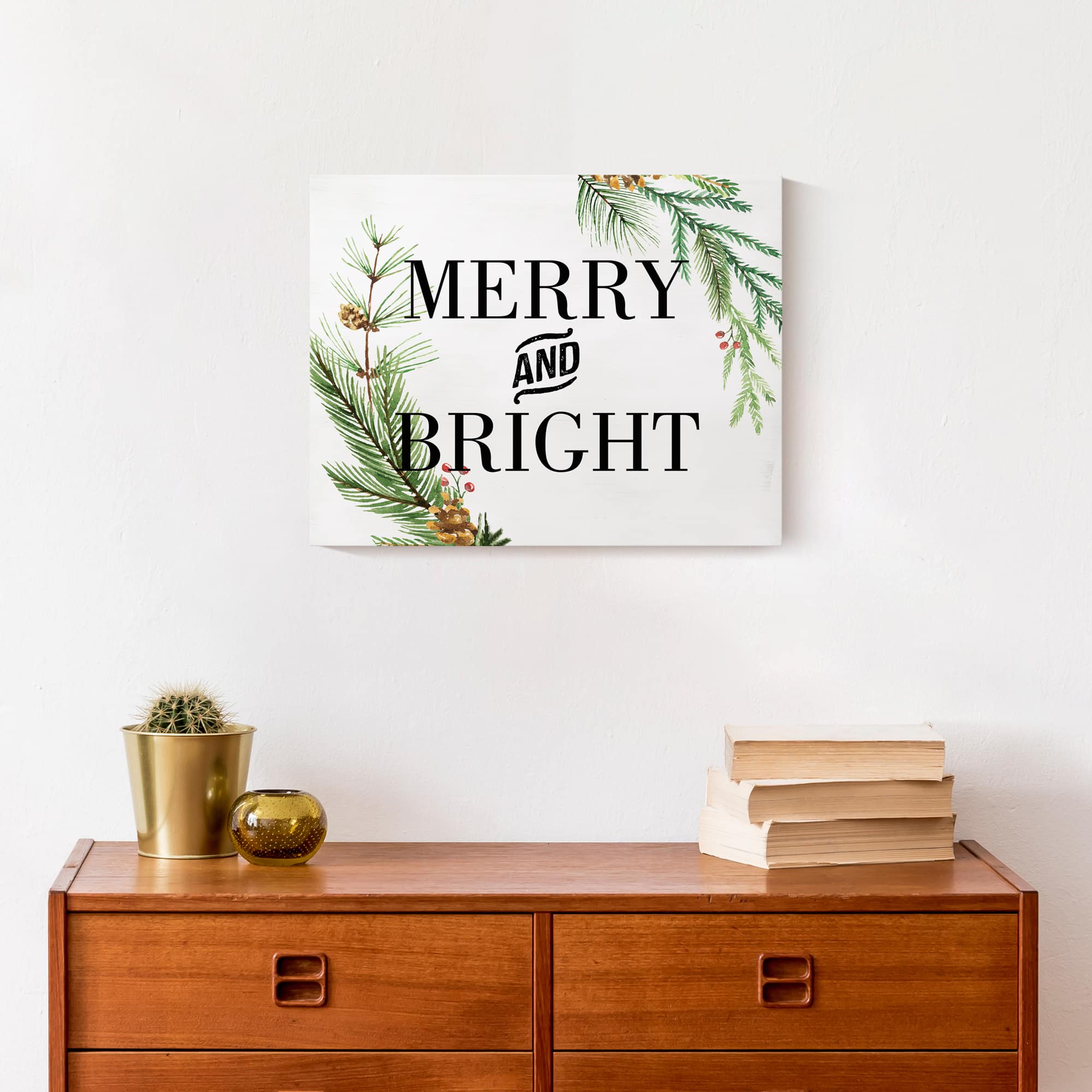 Merry And Bright 14x11 Canvas Wall Art