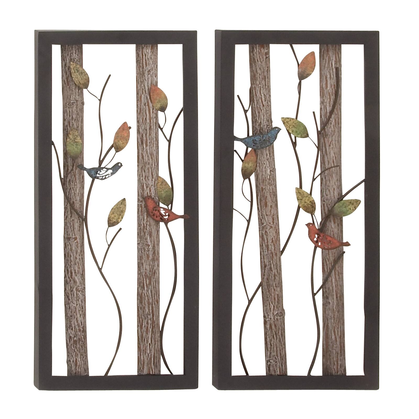 Tin Farmhouse Birds Wall Décor Set