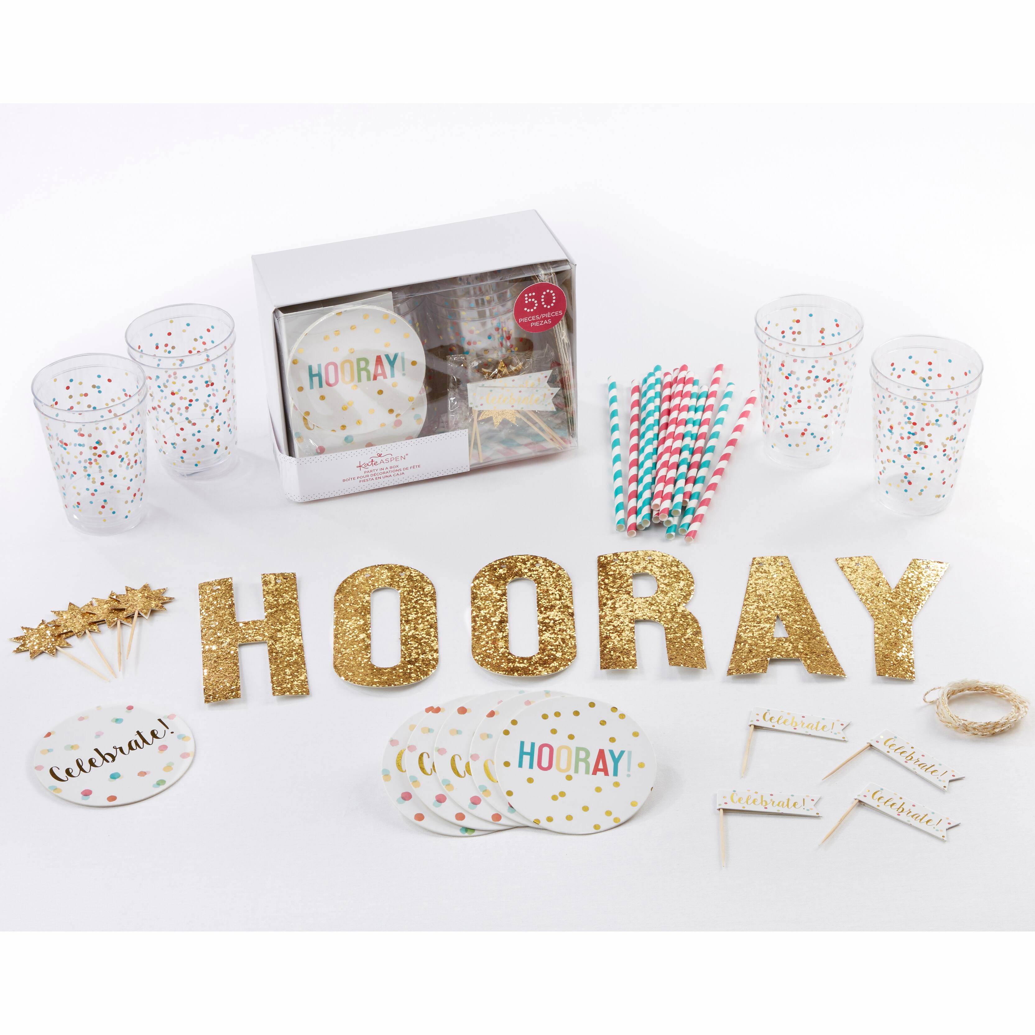 Kate Aspen® Hooray 50 Piece Party in a Box Kit