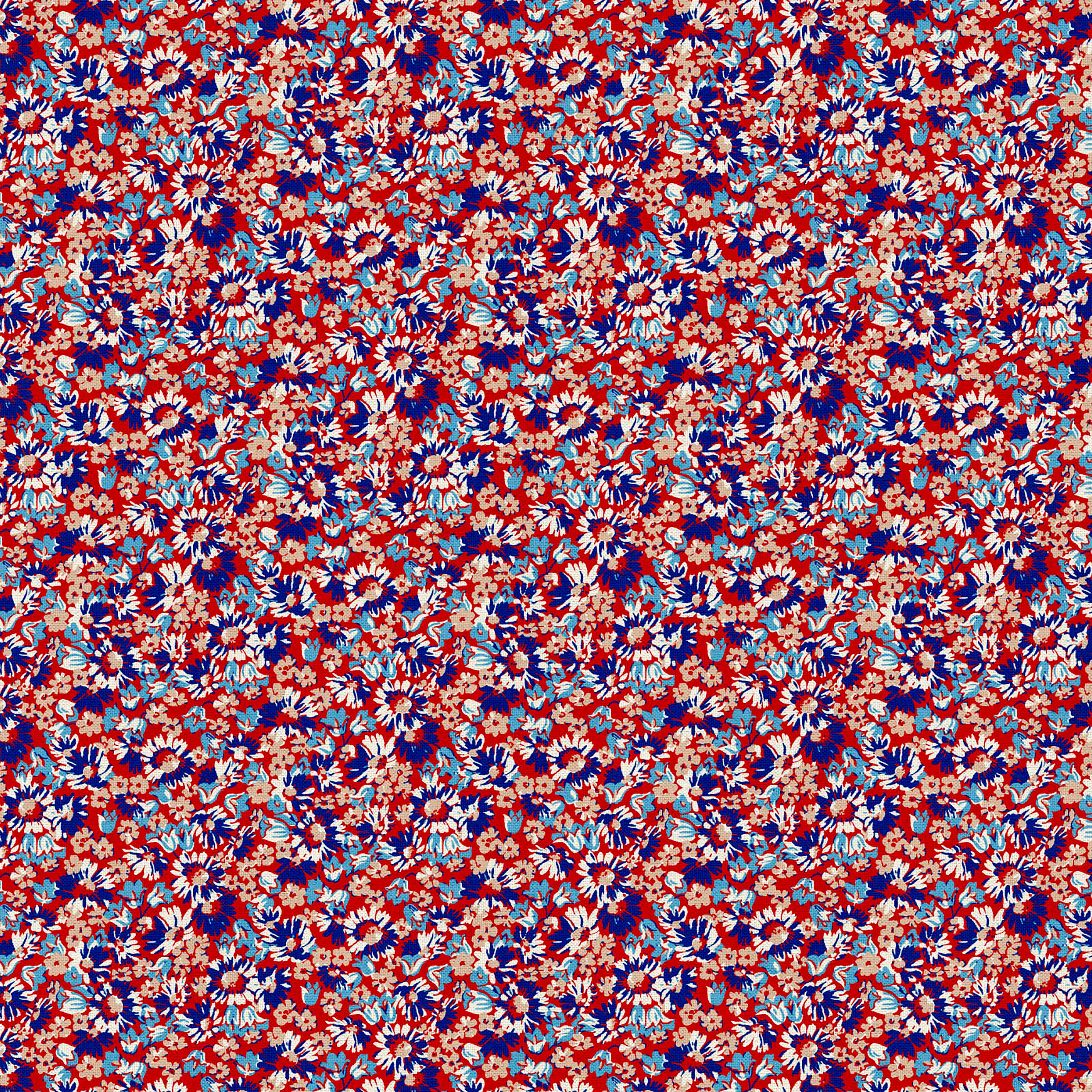 Fabric Editions Red Annabell Floral Cotton Fabric