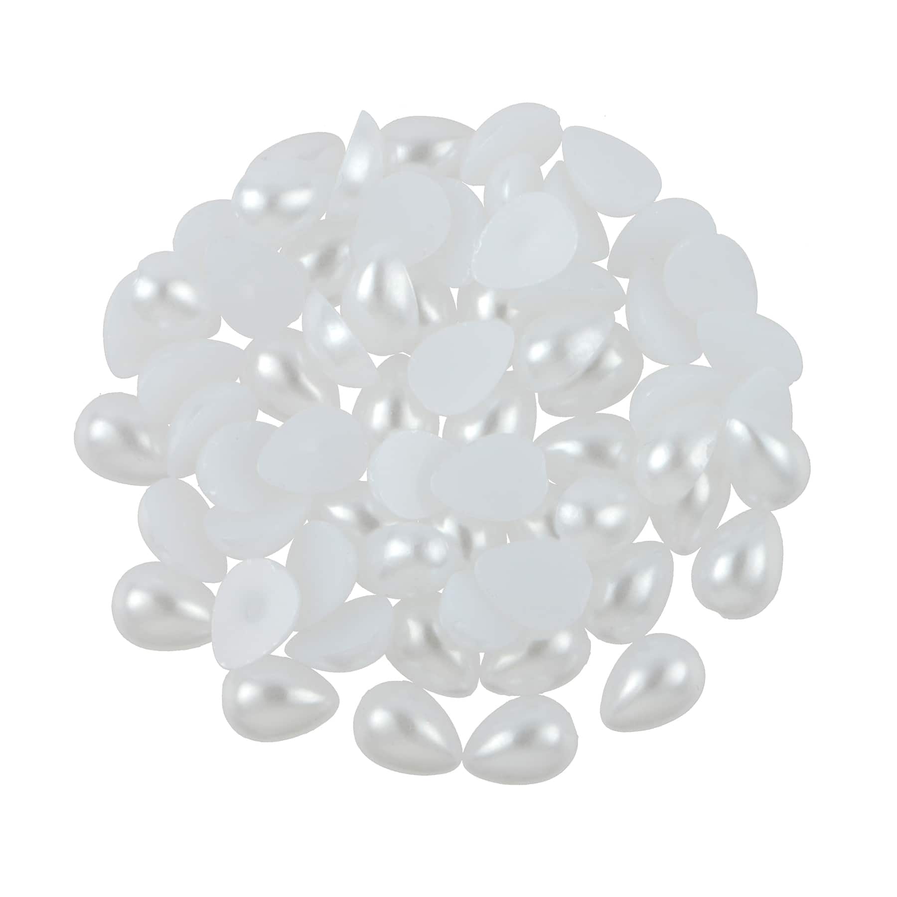 8mm White Plastic Flatback Pearl Teardrops, 300ct. by Bead Landing&#x2122;