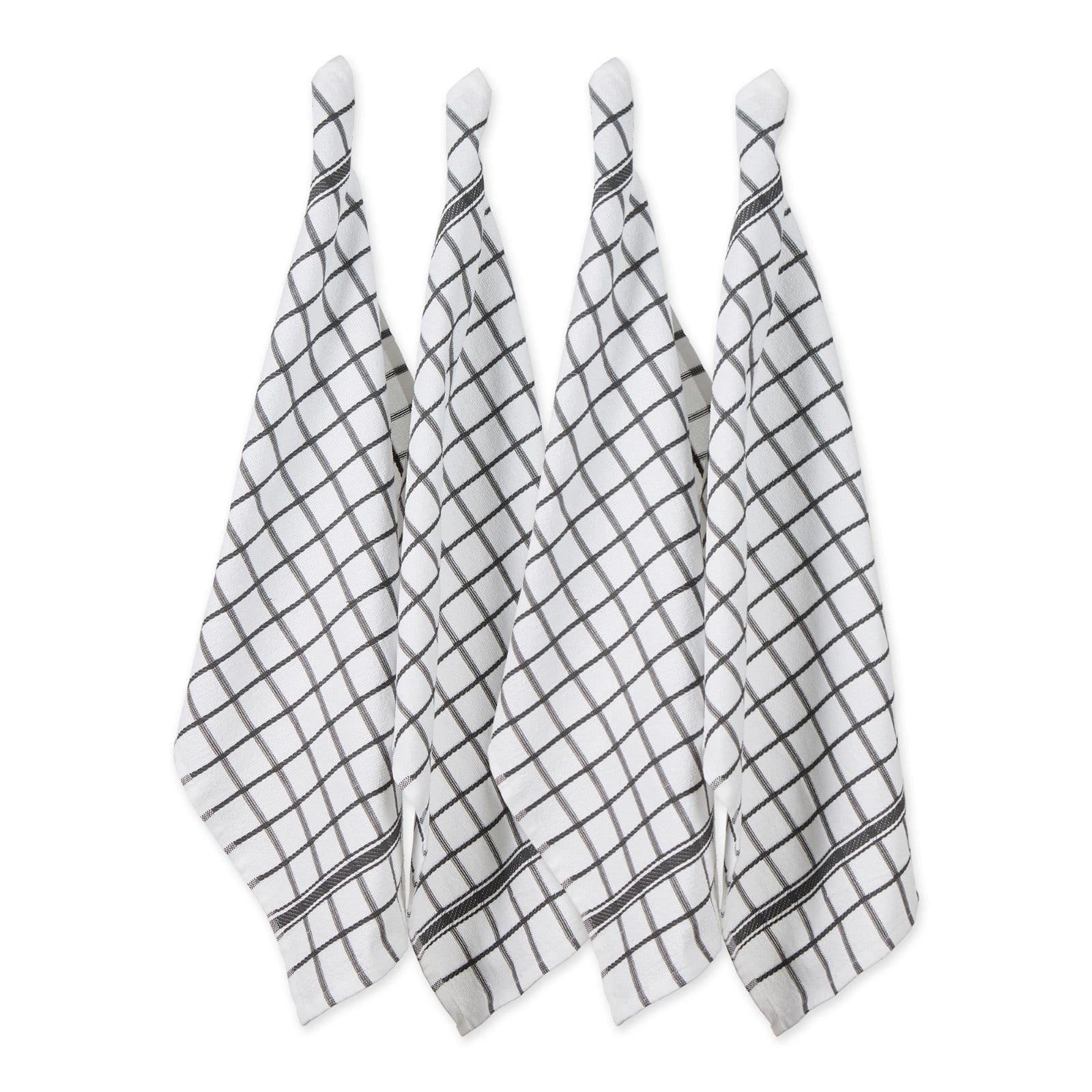 DII® Mineral Gray Windowpane Terry Dishtowels, 4ct.