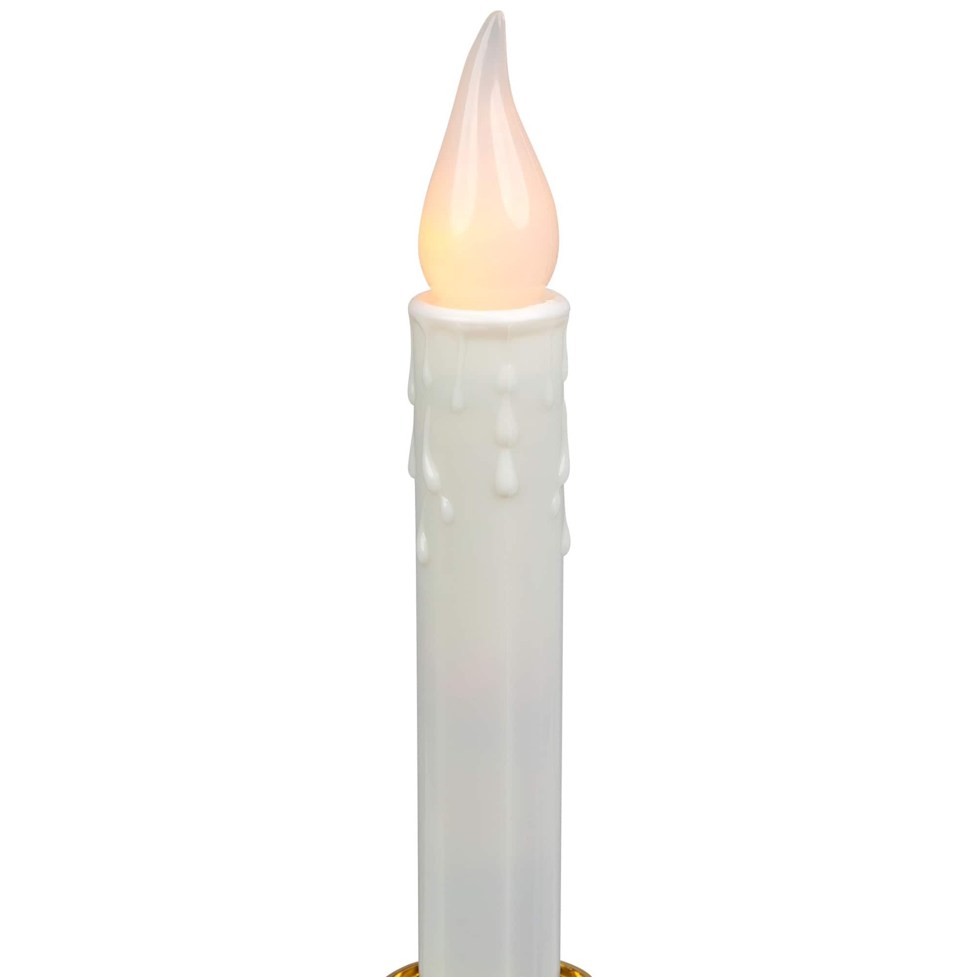 White &#x26; Gold LED C5 Flickering Window Christmas Candle Lamp With Timer