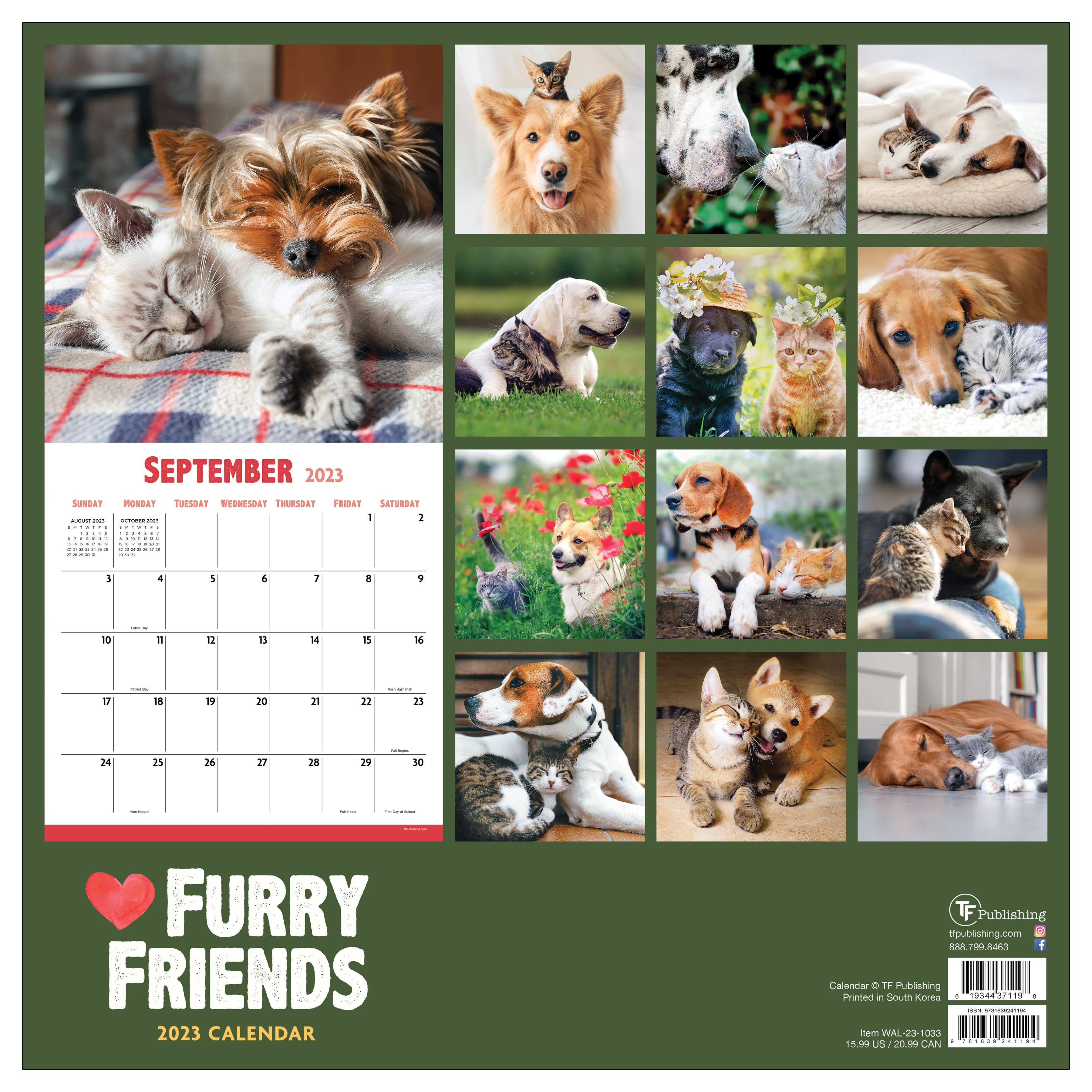 TF Publishing 2023 Furry Friends Wall Calendar | Michaels