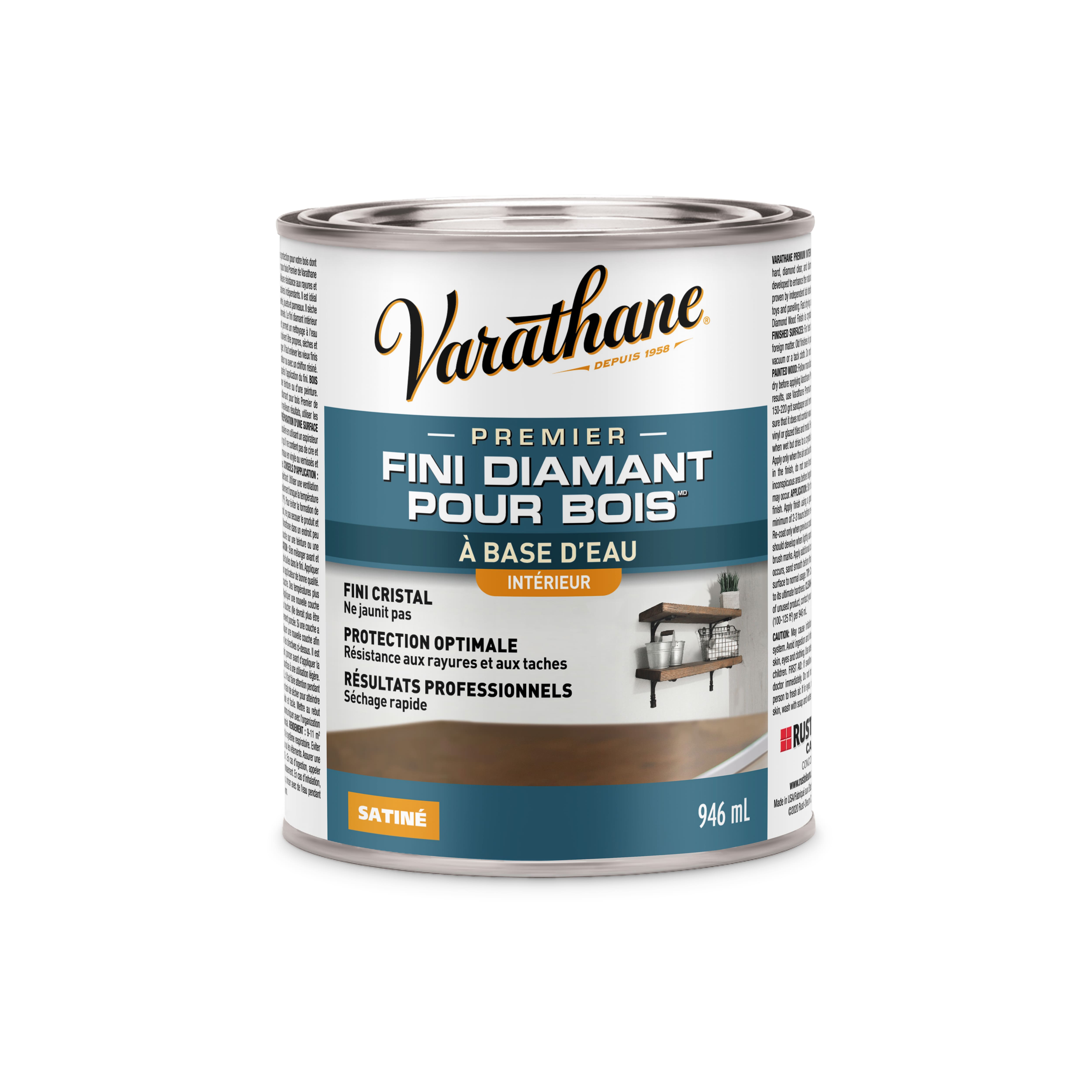 Varathane&#xAE; 32 oz. Finition diamant&#xE9;e pour bois &#xE0; base d&#x27;eau de qualit&#xE9; sup&#xE9;rieure