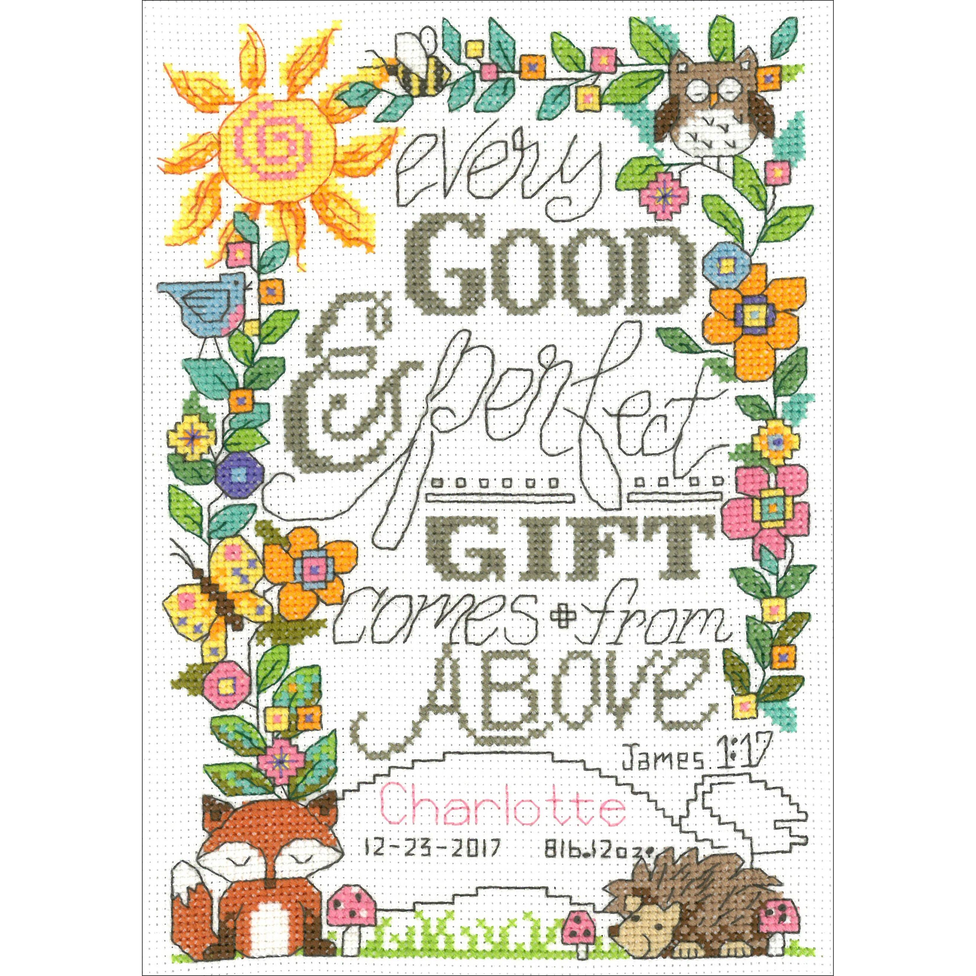 Imaginating Forest Baby Birth Record Counted Cross Stitch Kit