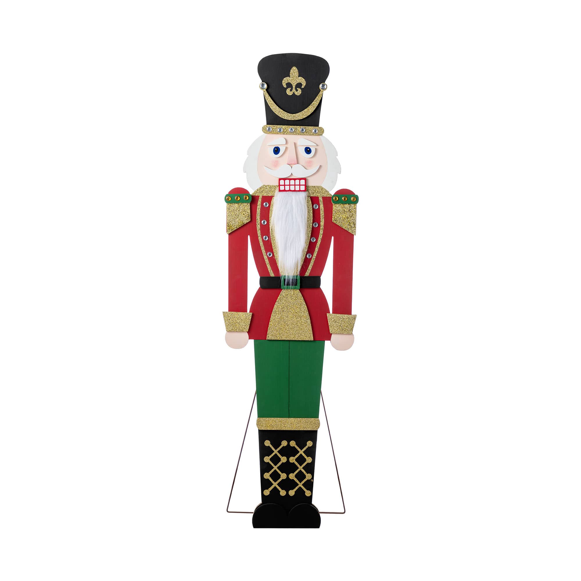 Glitzhome&#xAE; 60&#x22; Christmas Wooden Traditional Nutcracker Porch Decor