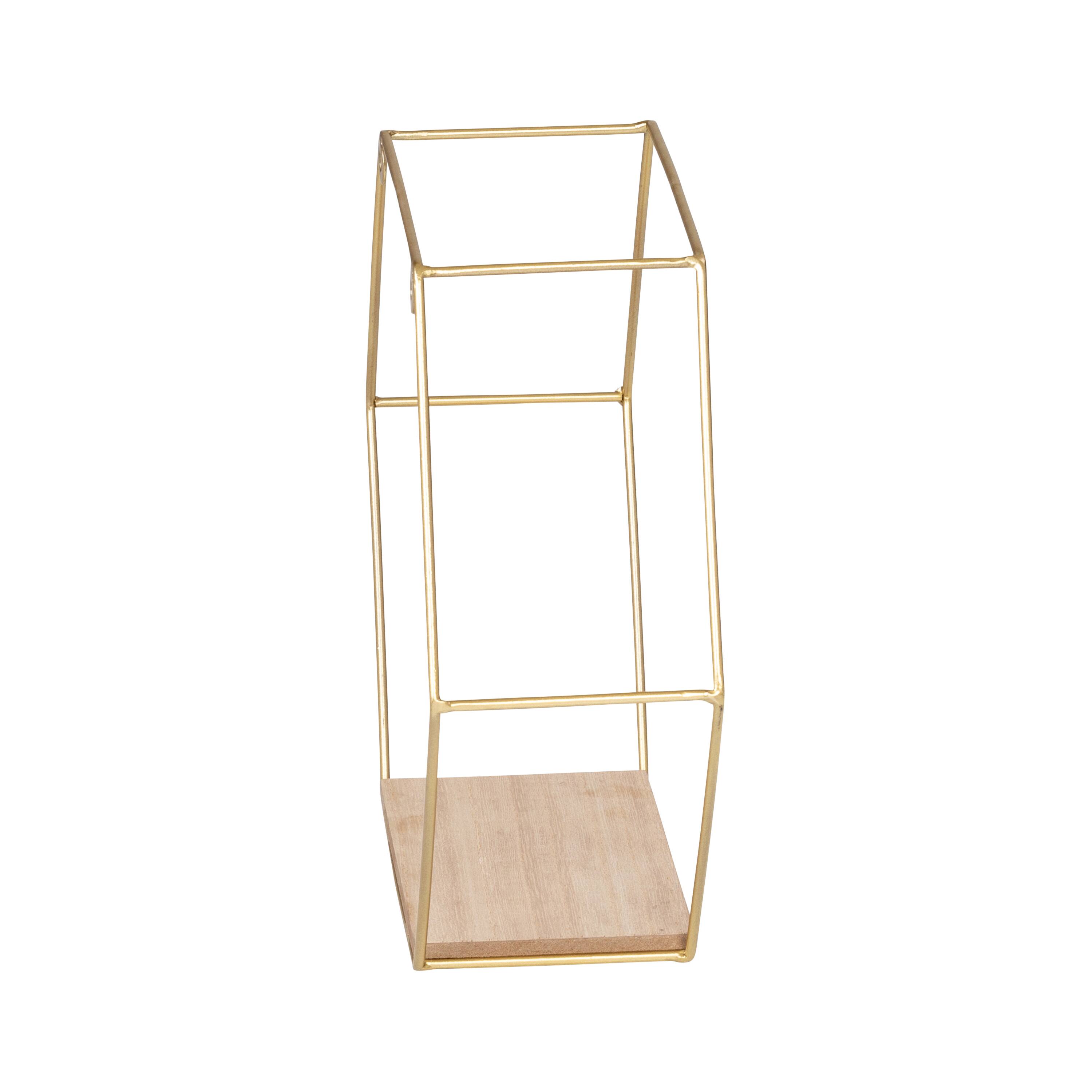 Honey Can Do 12" Gold Hexagonal Decorative Metal Wall Shelves